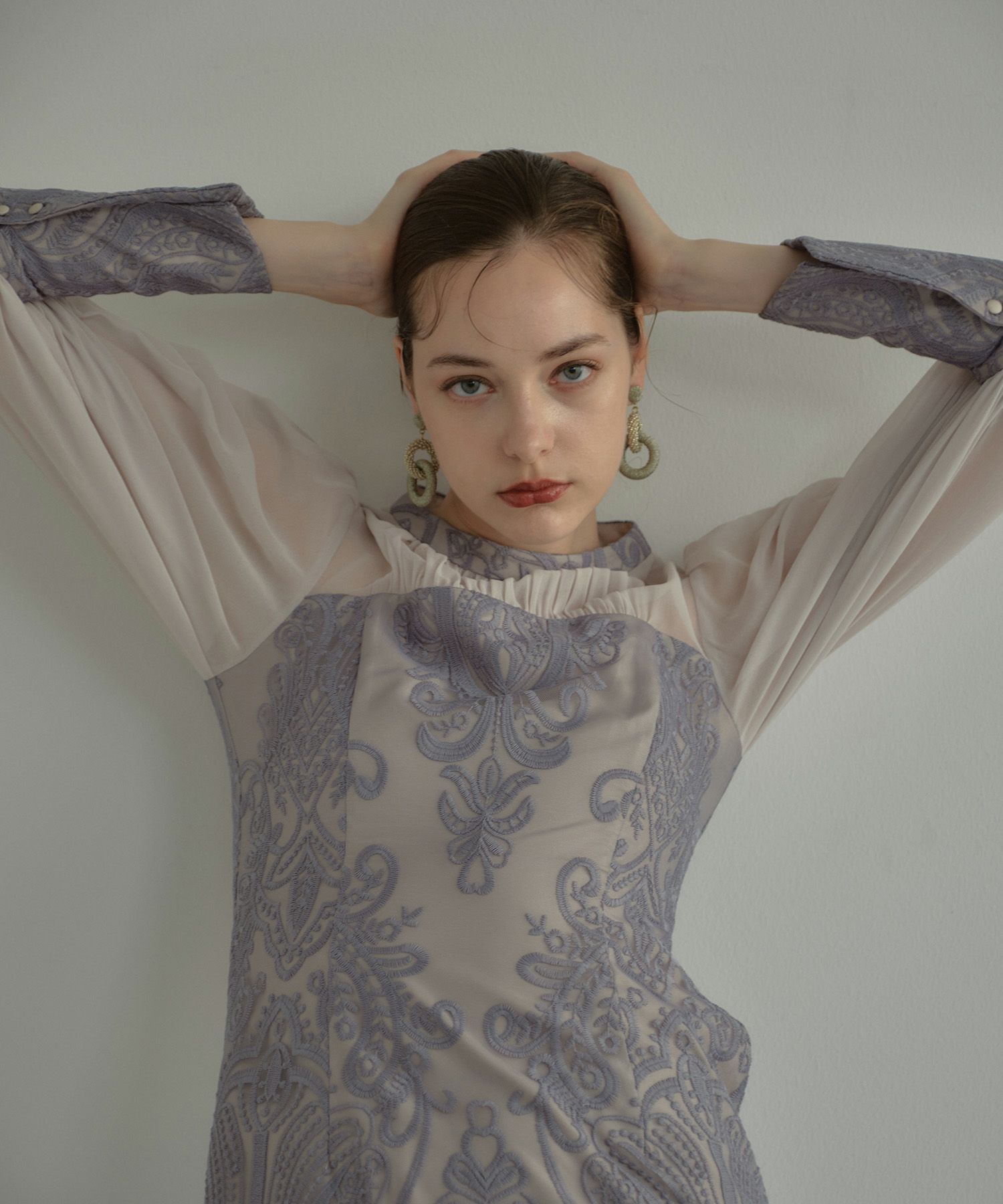 ANDRESD アンドレスド damask gather dress S アンドレスド ダマスクギャザードレス 結婚式 お呼ばれ ドレス