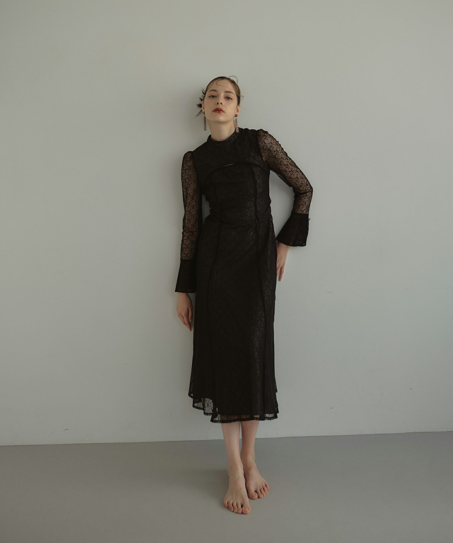 スーツ・フォーマル・ドレス ANDRESD / back open geometric dress アンドレスド バックオープンジオメトリックドレス 結婚式 ドレス