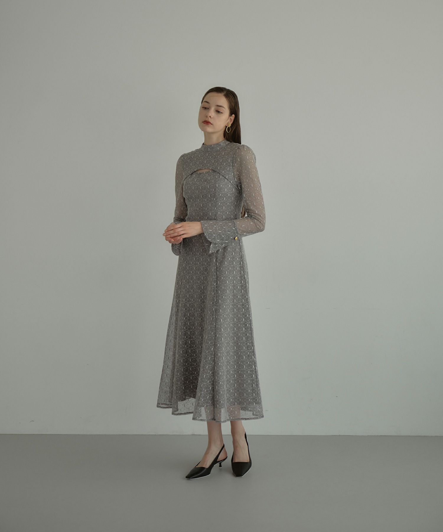ANDRÉSD /back open geometric dress アンドレスド バックオープンジオメトリックドレス 結婚式 ドレス