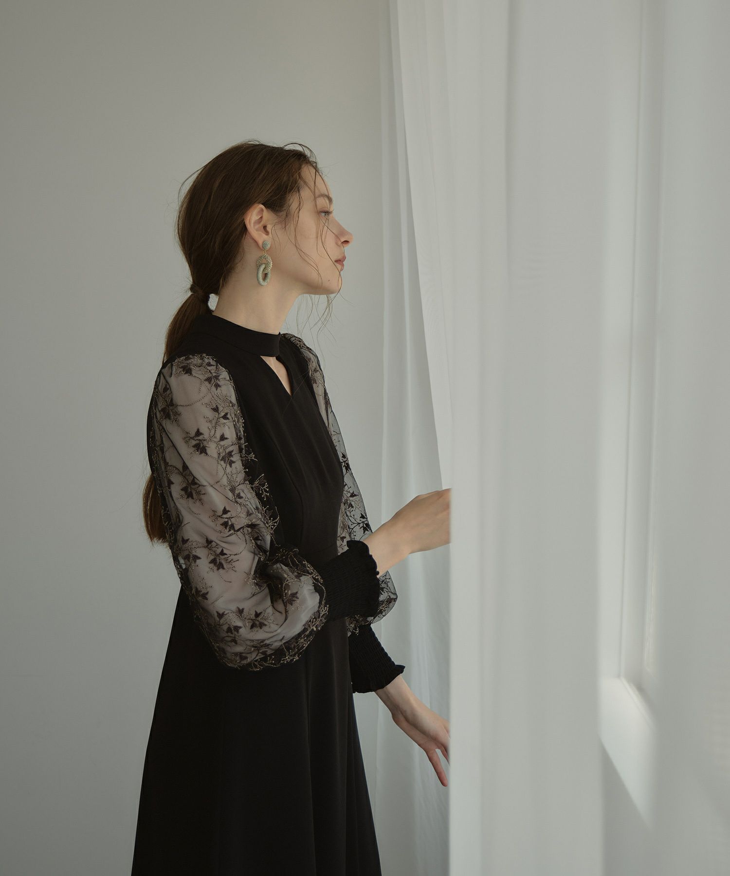 アンドレスド　sleeve embroidery dress sleeve embroidery dress | ANDRESD