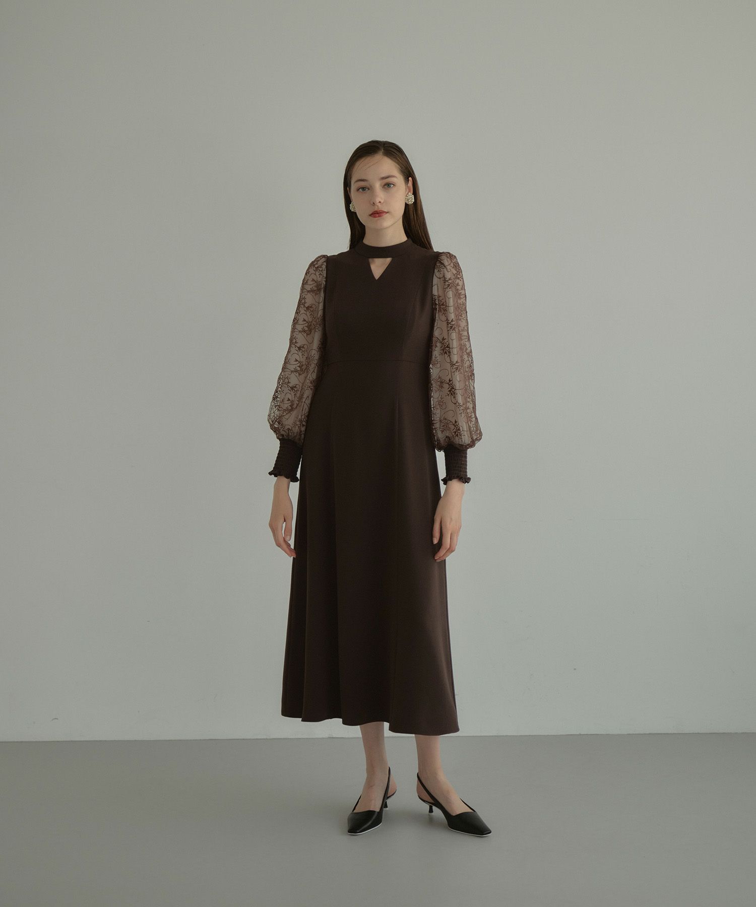 sleeve embroidery dress | ANDRESD