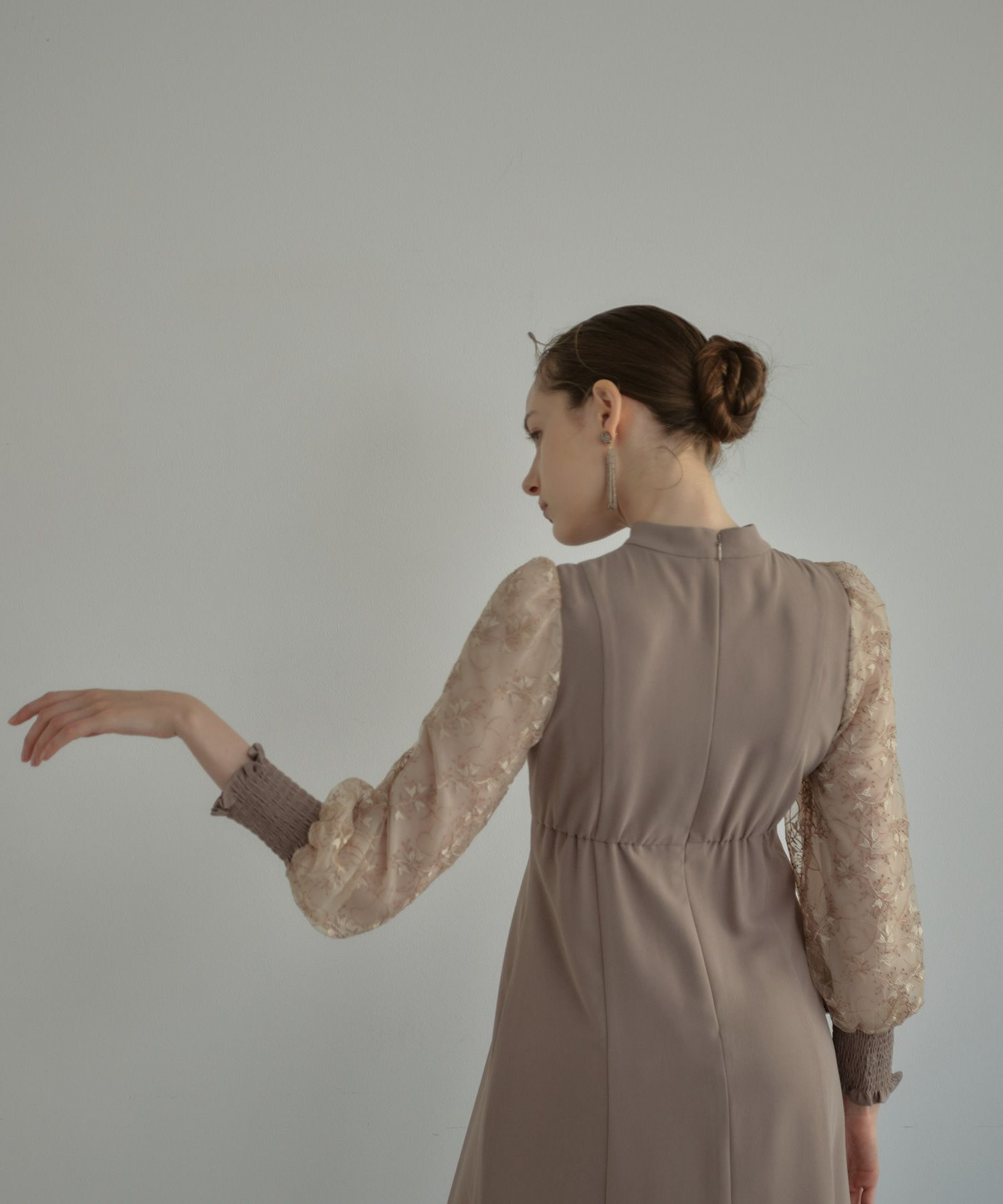 sleeve embroidery dress | ANDRESD