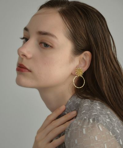 Beads Hoop Pierced Earrings/ビーズフープピアス【MAISON SPECIAL