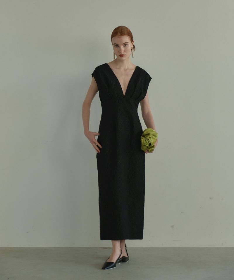 V line jacquard dress | ANDRESD