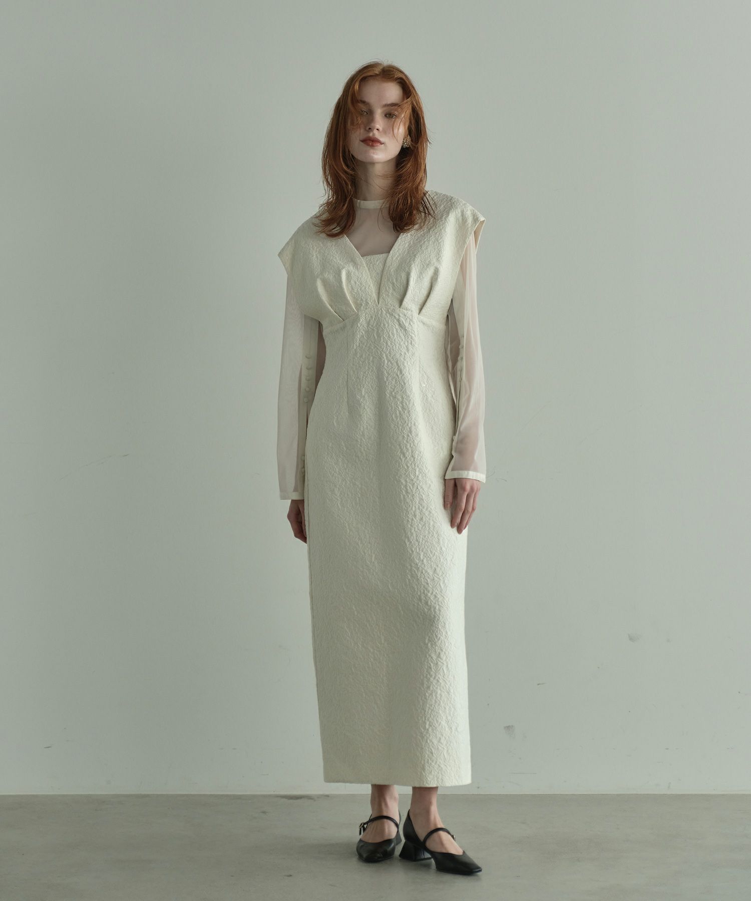 V line jacquard dress | ANDRESD