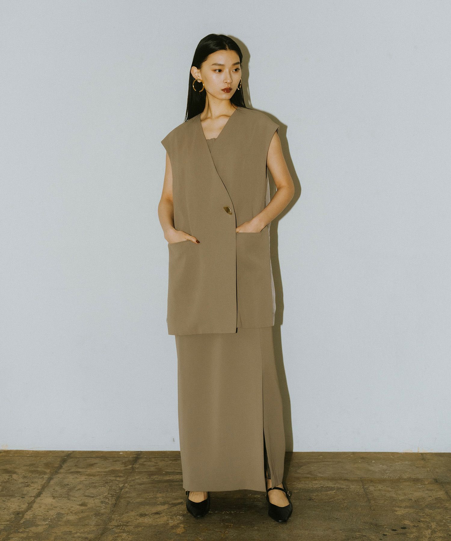 スーツ・フォーマル・ドレス Andresd back sheer gilet setup dress back sheer gilet setup dress | ANDRESD