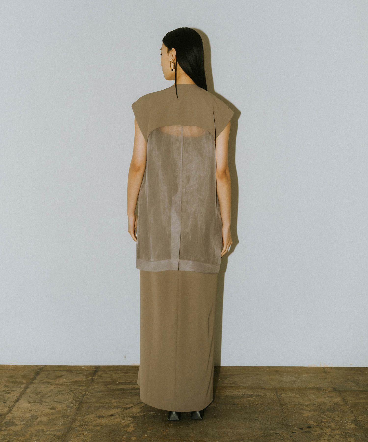 back sheer gilet setup dress | ANDRESD