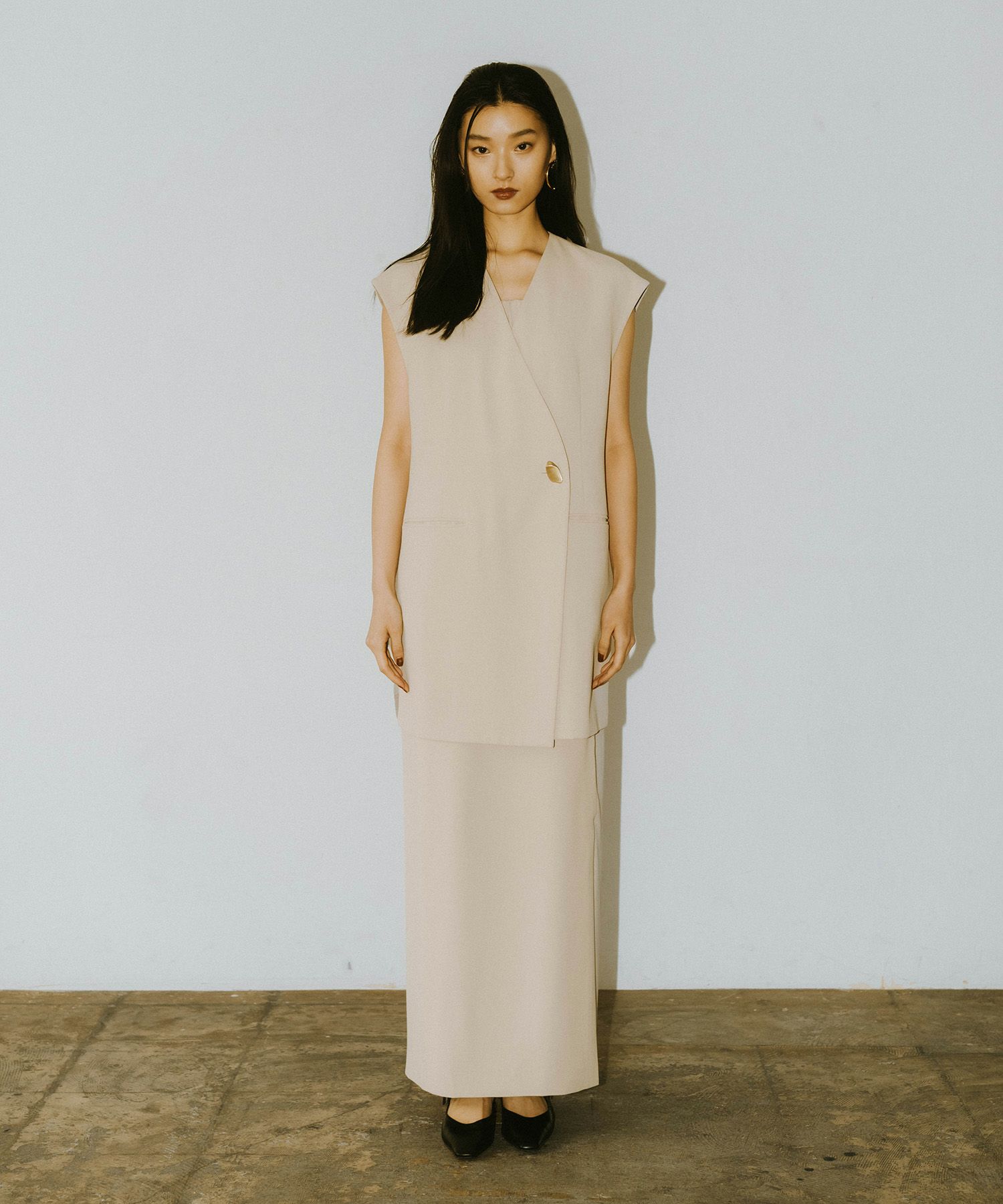 back sheer gilet setup dress | ANDRESD