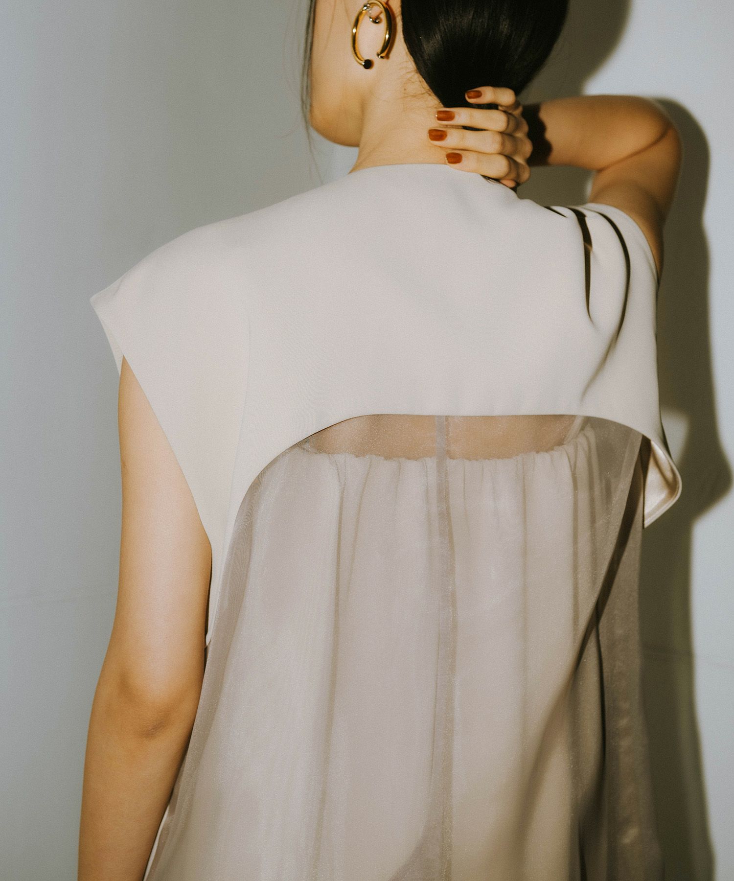 back sheer gilet setup dress | ANDRESD