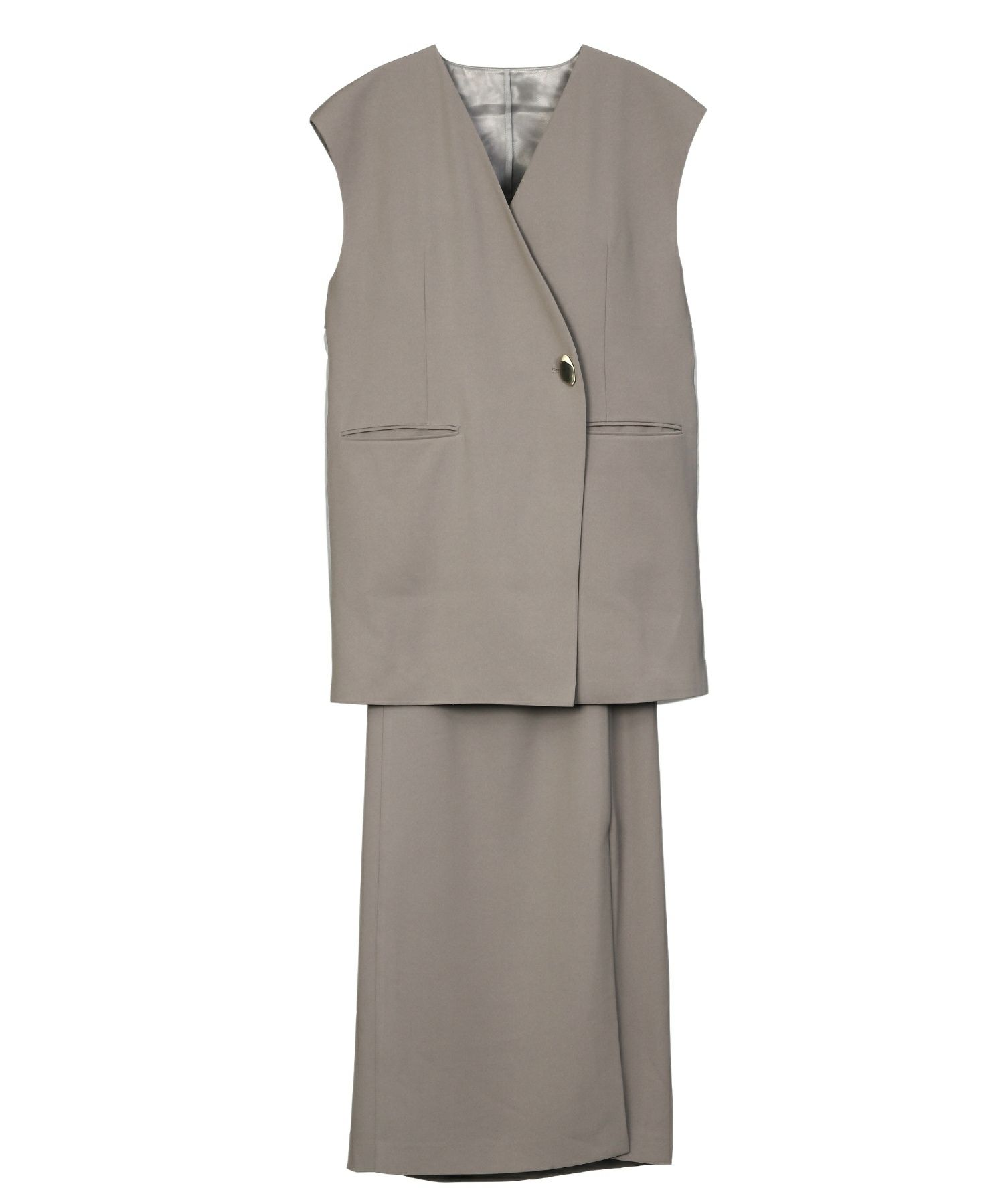 back sheer gilet setup dress | ANDRESD