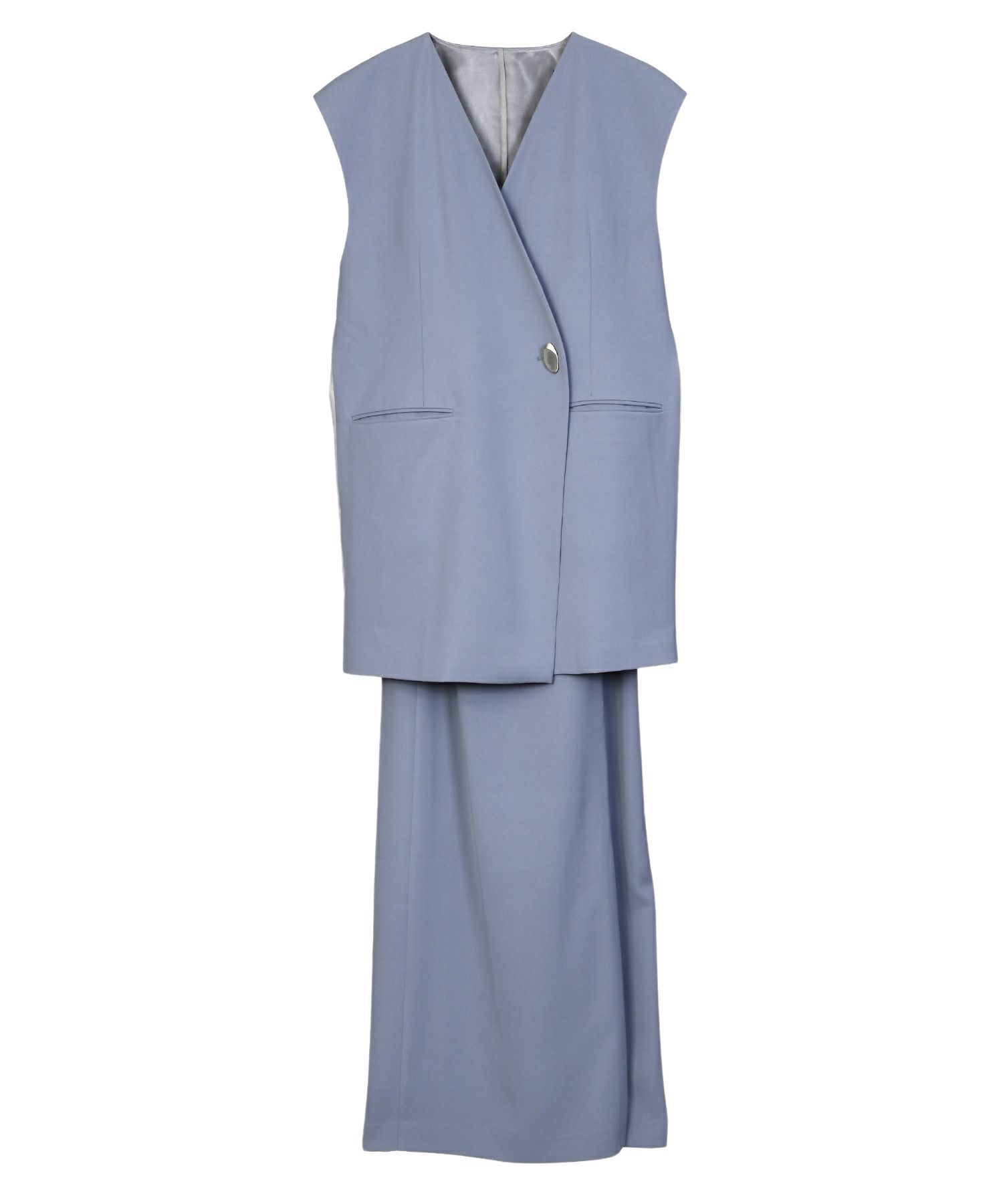 back sheer gilet setup dress | ANDRESD 