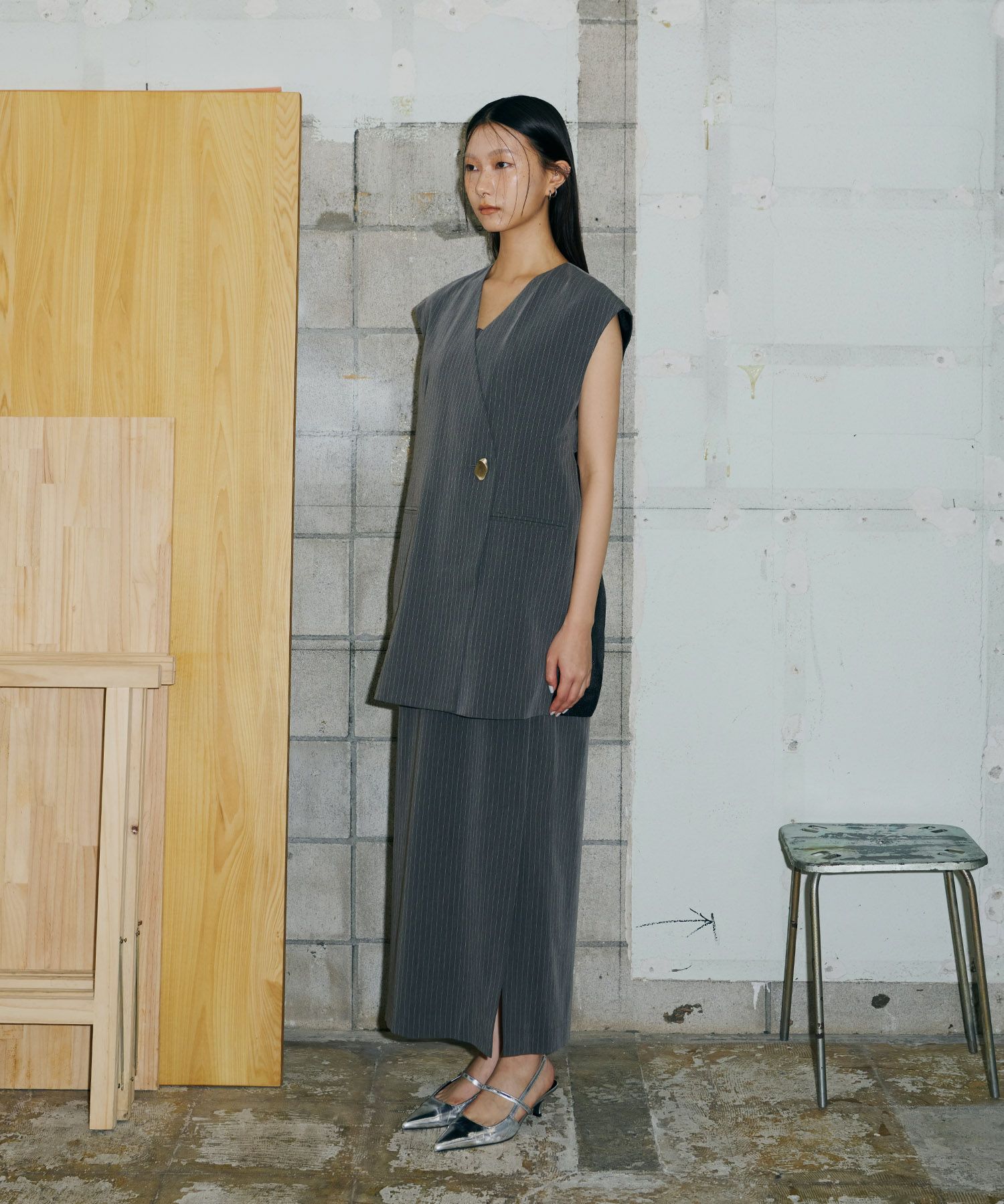 スーツ・フォーマル・ドレス andresd back sheer gilet setup dress back sheer gilet setup dress | ANDRESD