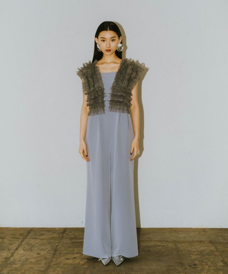 予約商品／4月上旬までに順次発送】 tulle vest all in one dress 