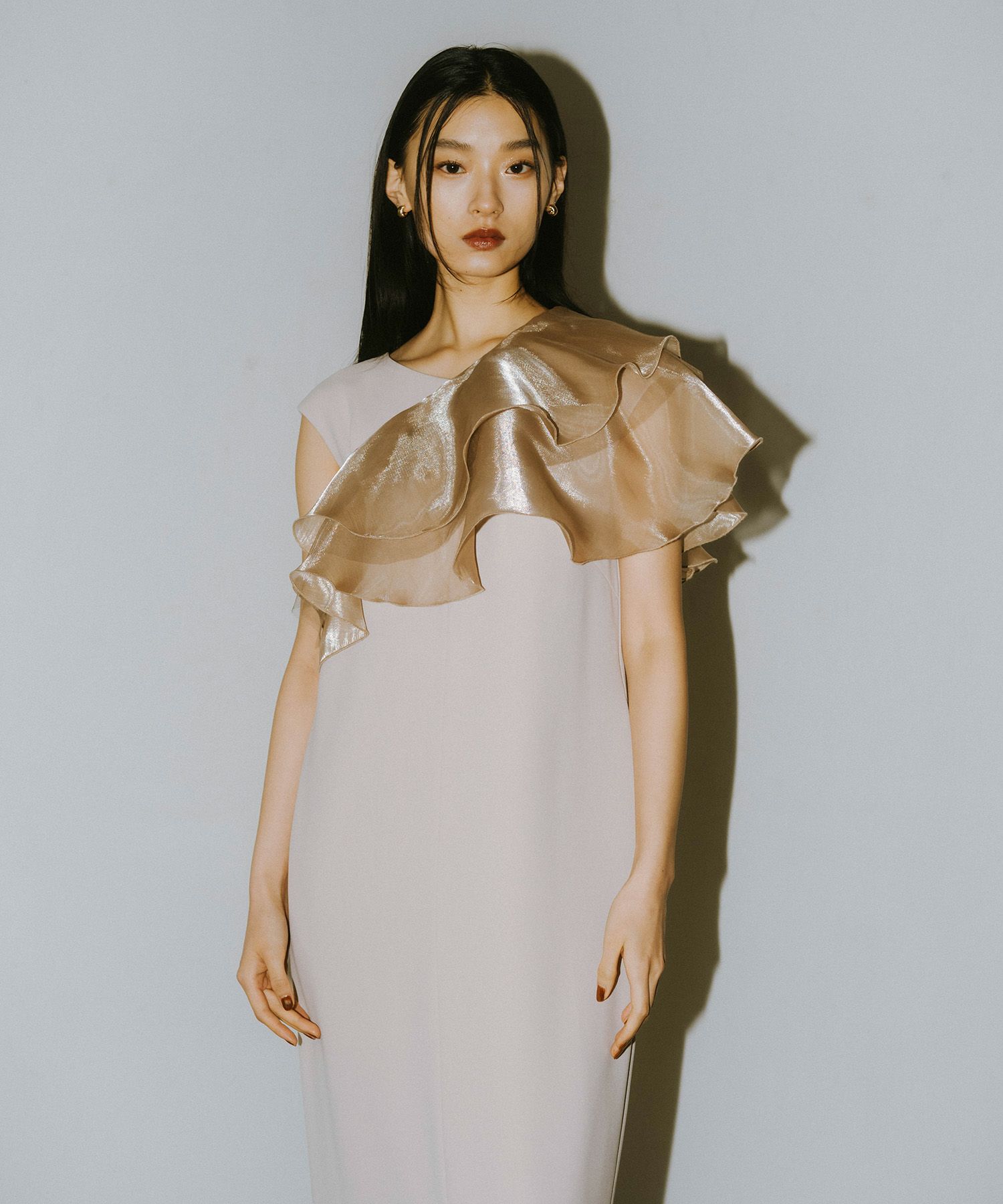 andresd ドレス glossy multi ruffle dress | ANDRESD