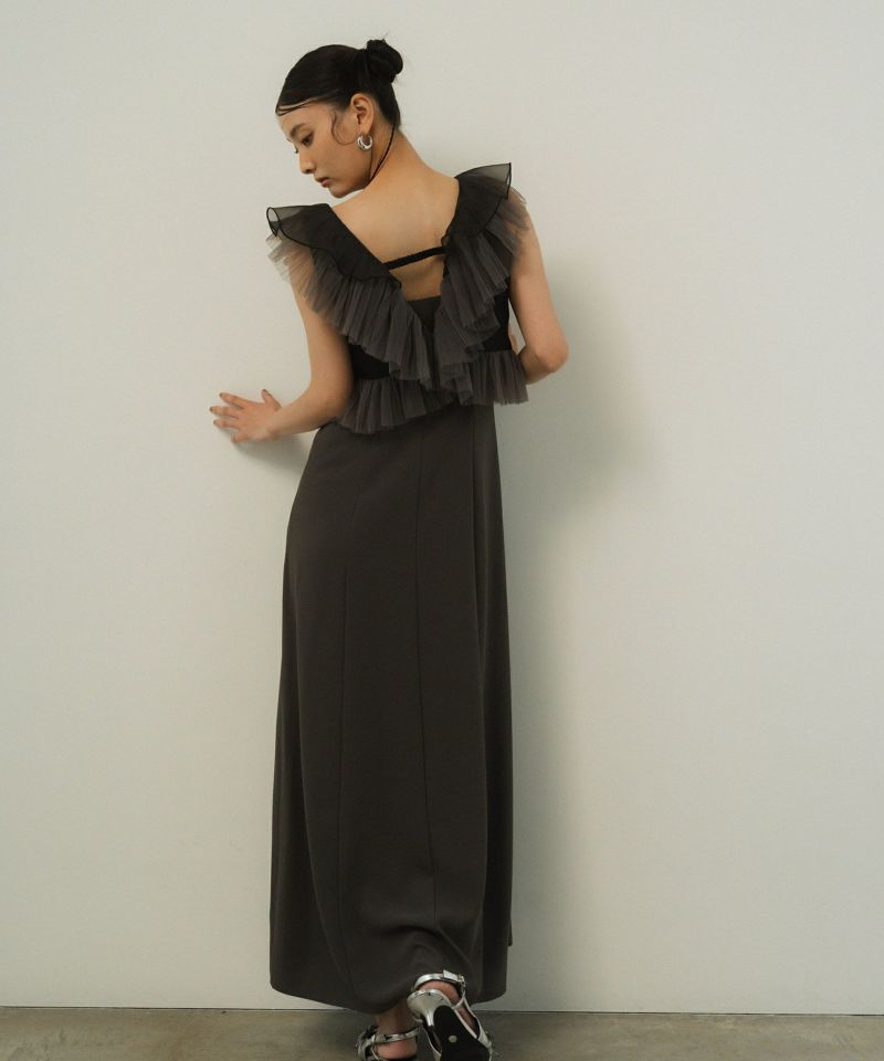 美品◇ANDRESDドレス pleats tulle dress M pleats tulle dress | ANDRESD