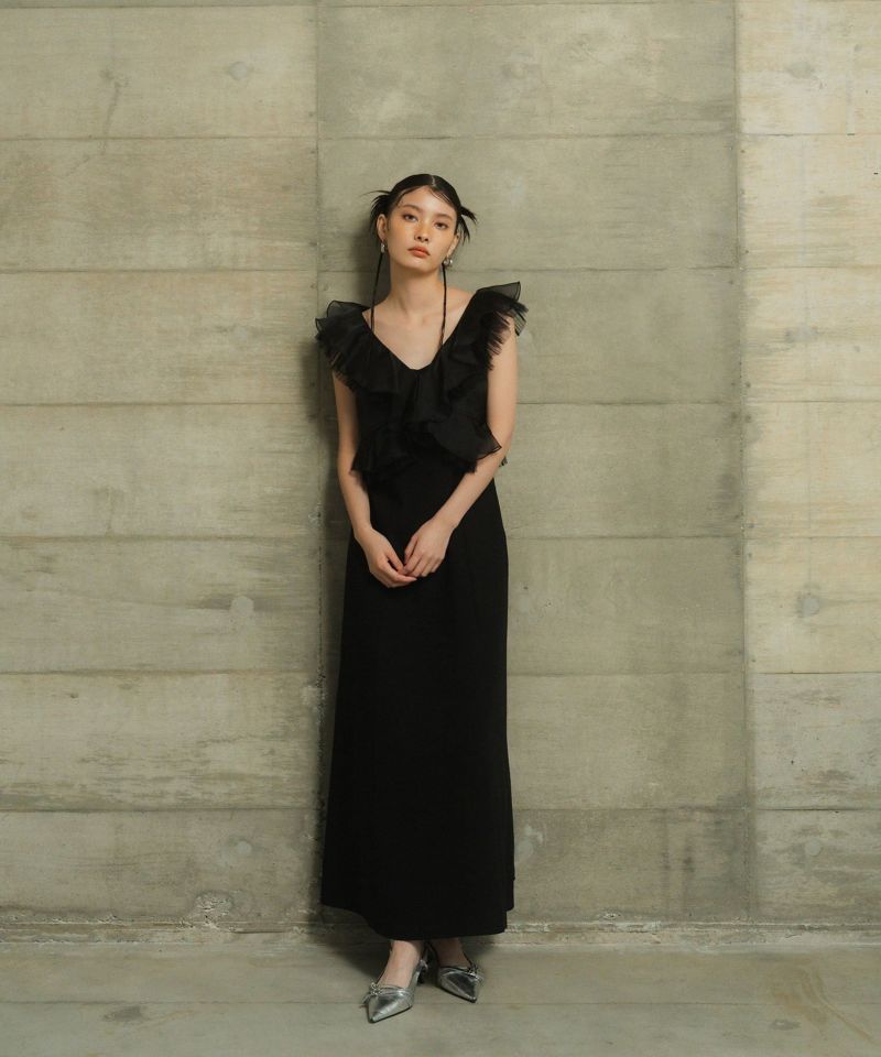 美品◇ANDRESDドレス pleats tulle dress M tulle layered dress | ANDRESD