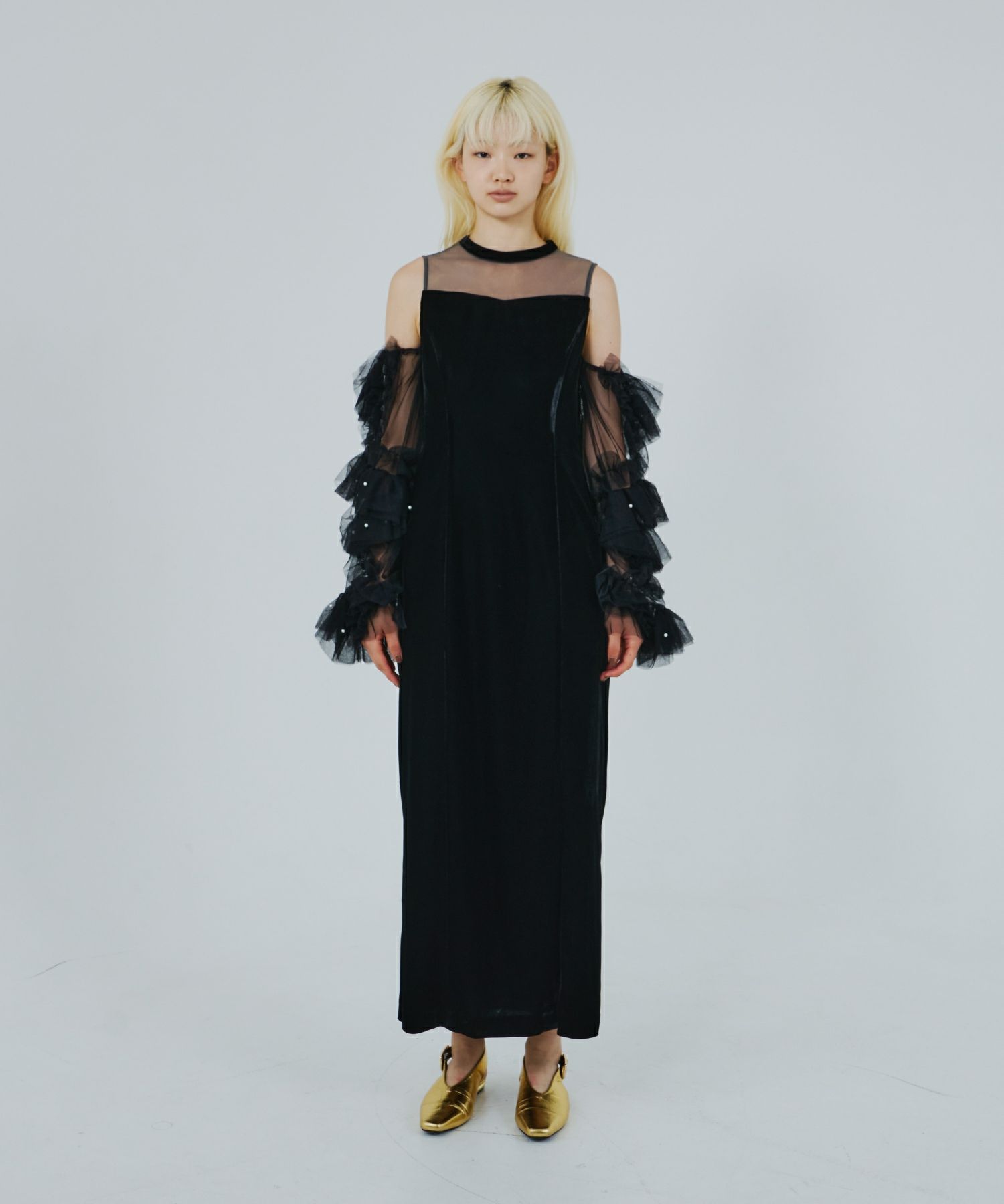 【美品】ANDRESD detached sleeve dress ネイビー s ANDRESD detached sleeve dress ANDRESD detached sleeve dress ネイビー