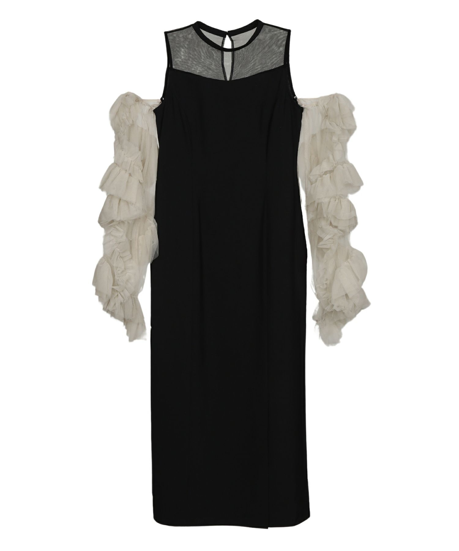 ANDRESD detached sleeve dress ブラックホワイト detached sleeve dress | ANDRESD