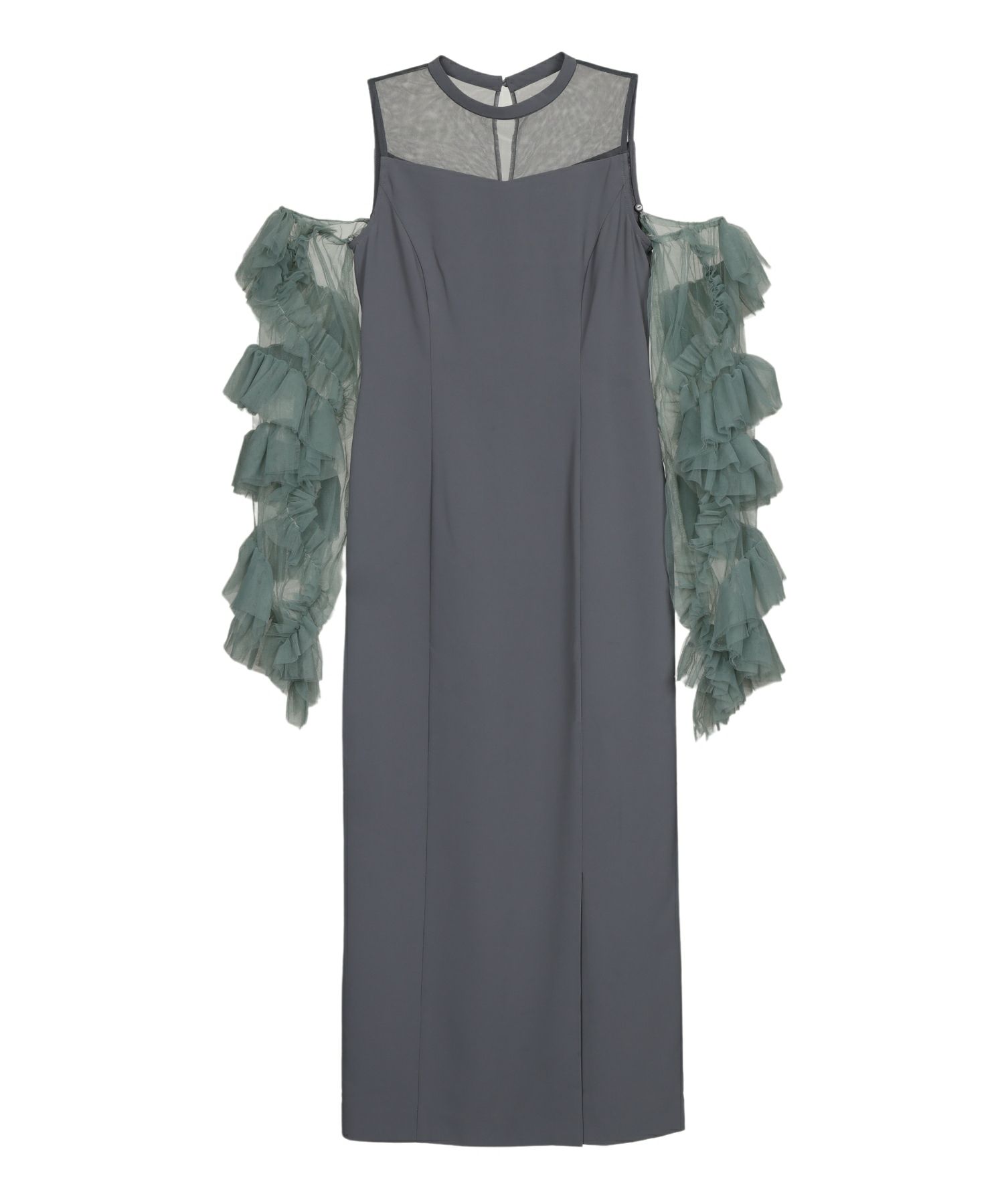 アンドレスド　グレー×グリーン　detached sleeve dress detached sleeve dress | ANDRESD
