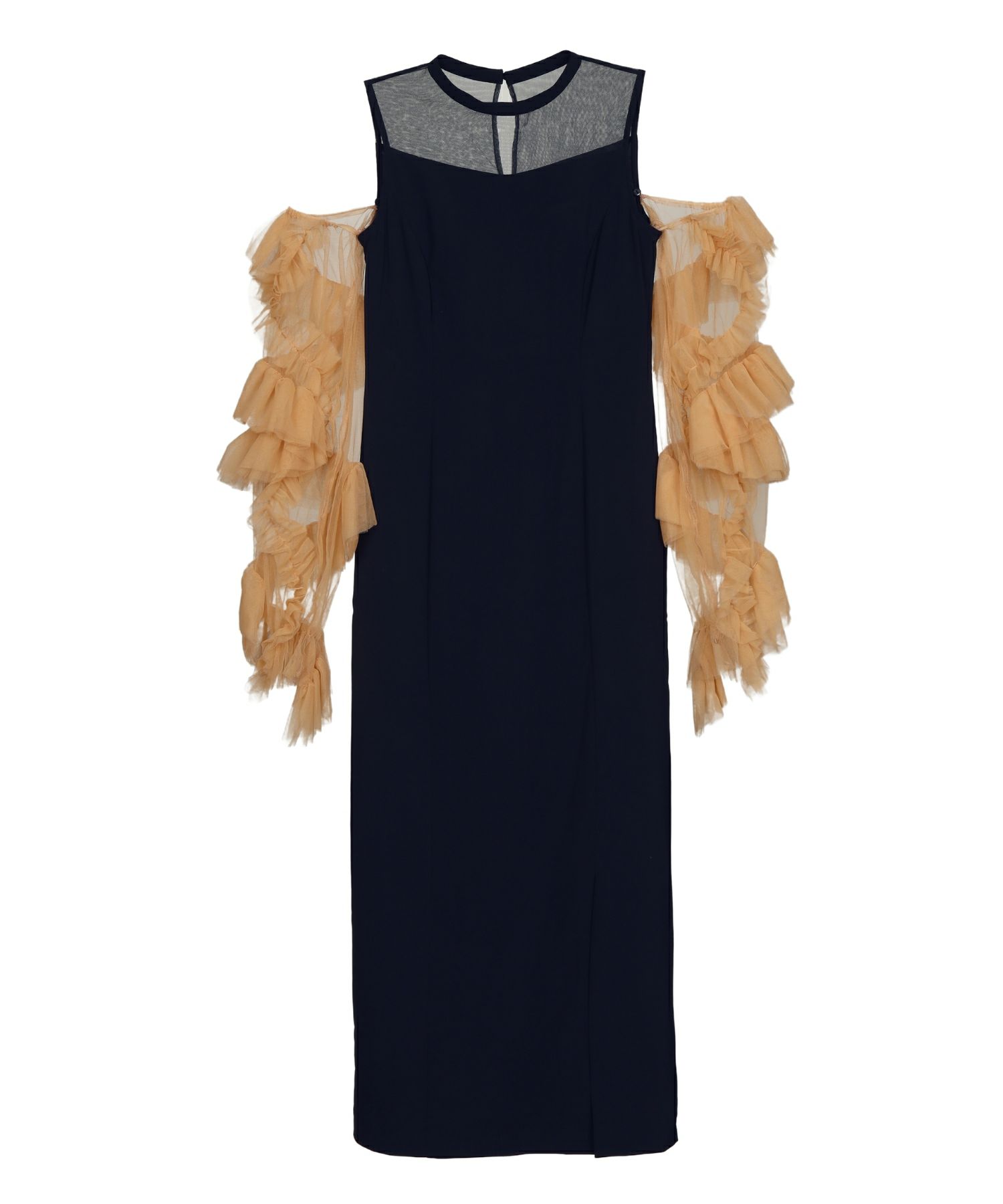 【美品】ANDRESD detached sleeve dress ネイビー s detached sleeve dress | ANDRESD