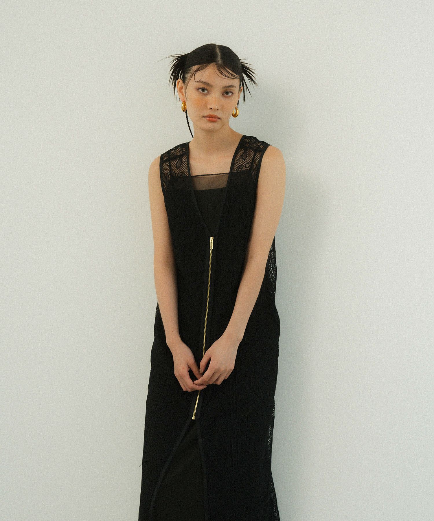 chemical lace zipper dress | ANDRESD 