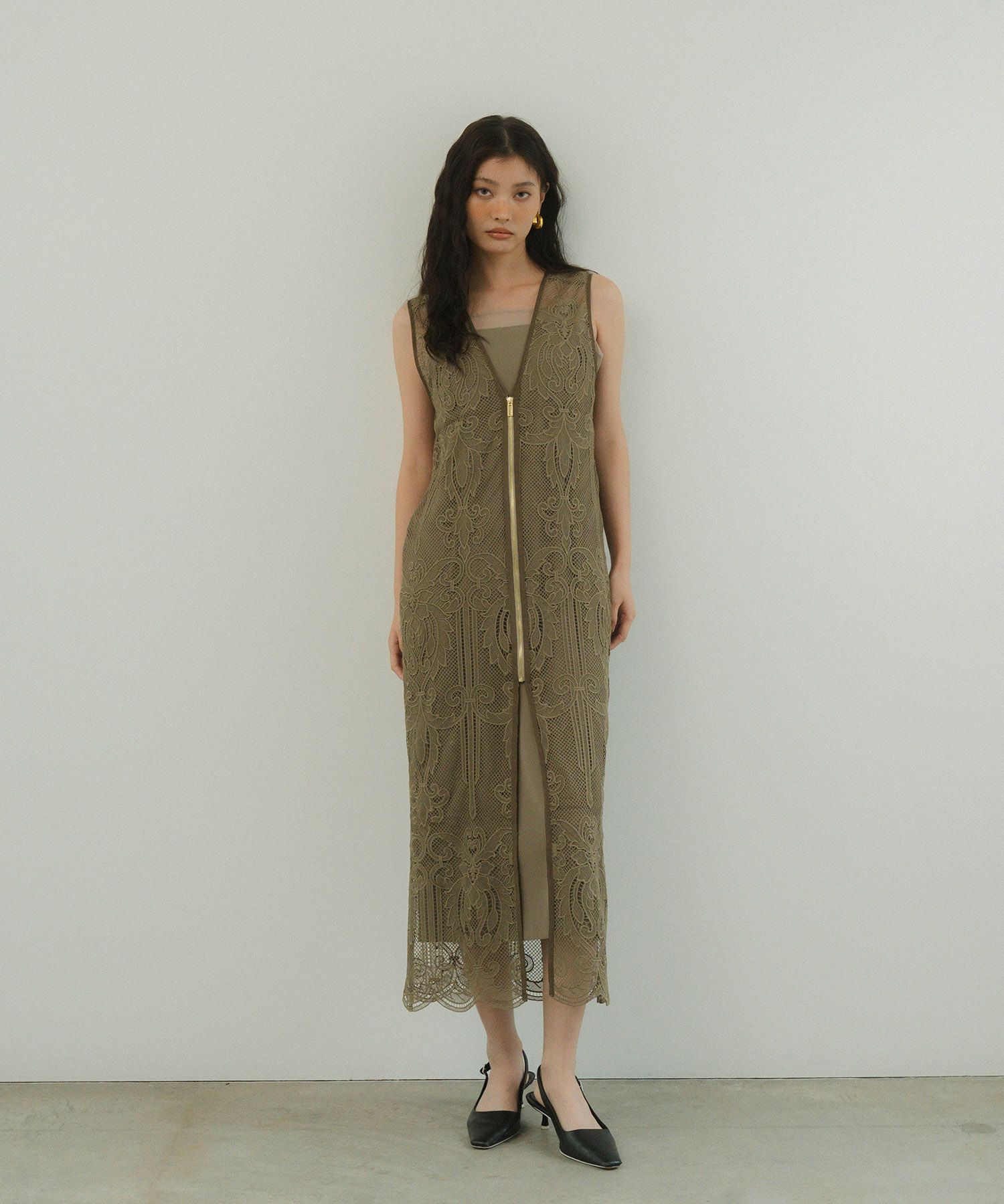 chemical lace zipper dress | ANDRESD 