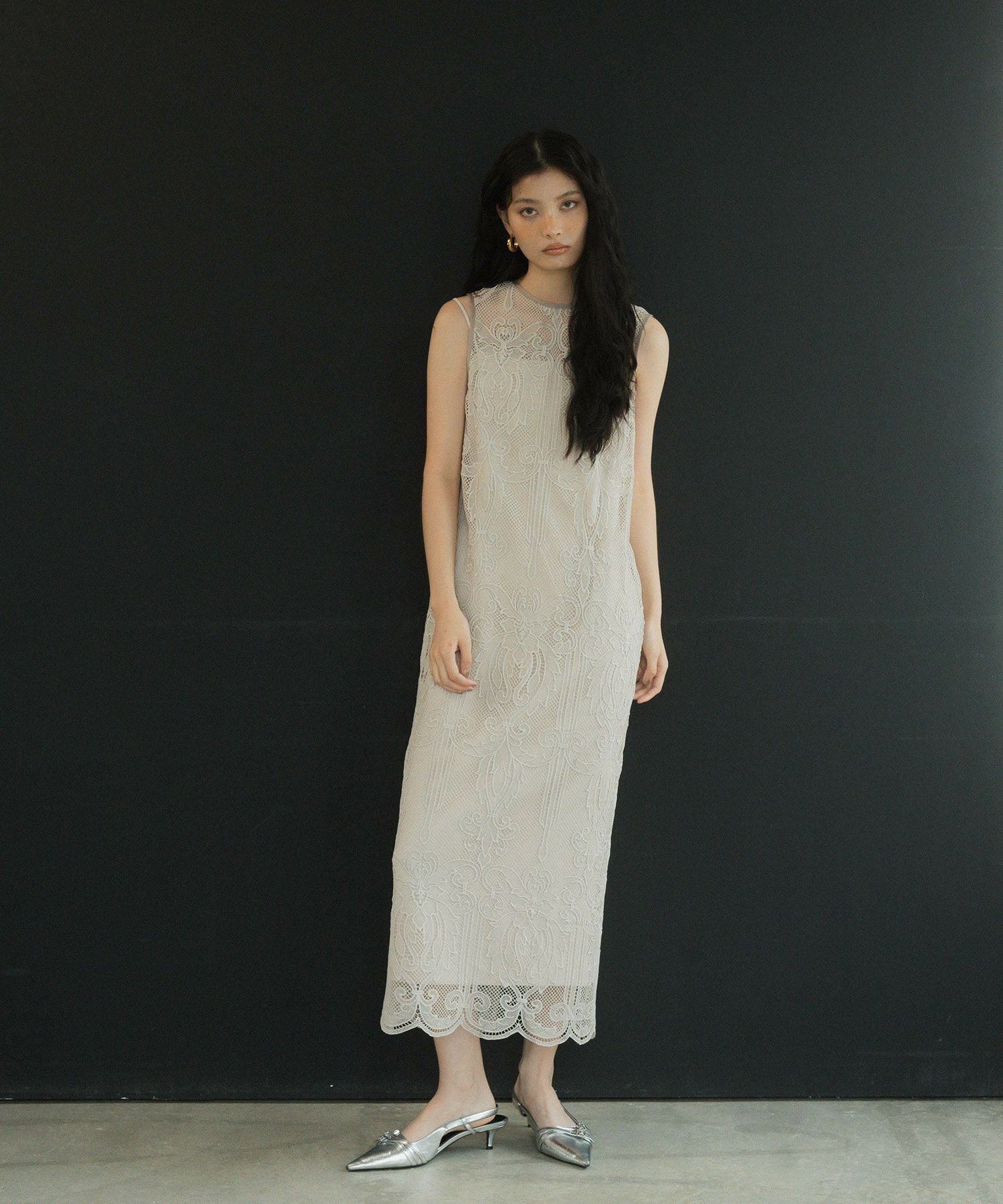 chemical lace zipper dress | ANDRESD 