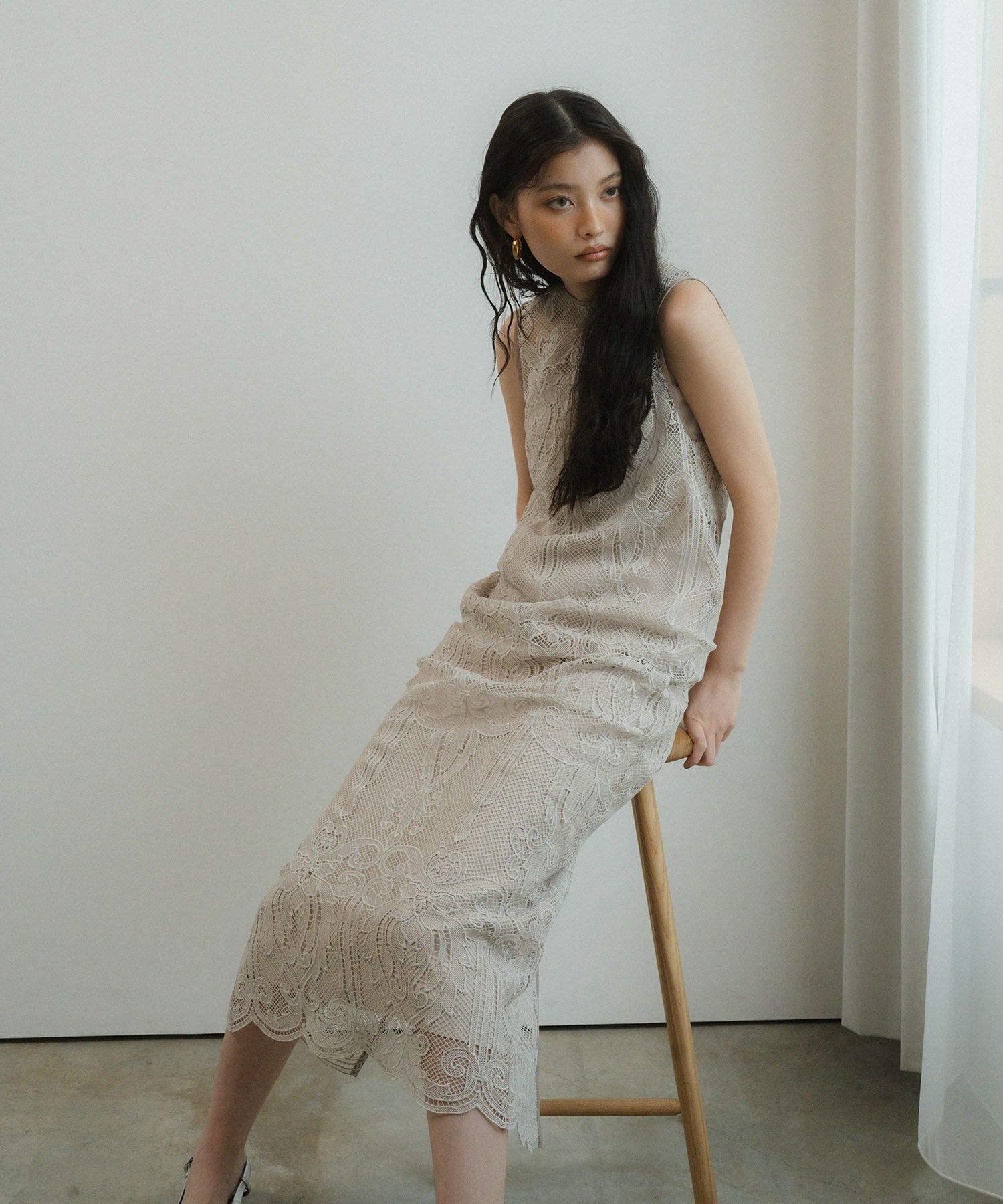 ANDRESD】chemical lace zipper dress andresd chemical lace zipper dress