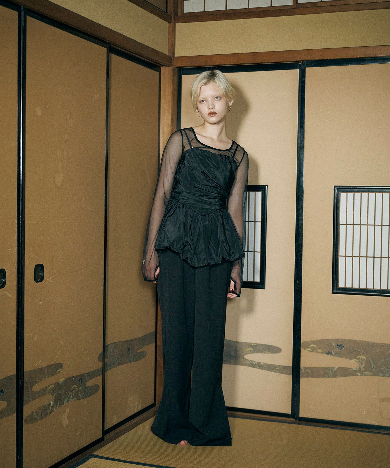 shirring gather setup dress | ANDRESD