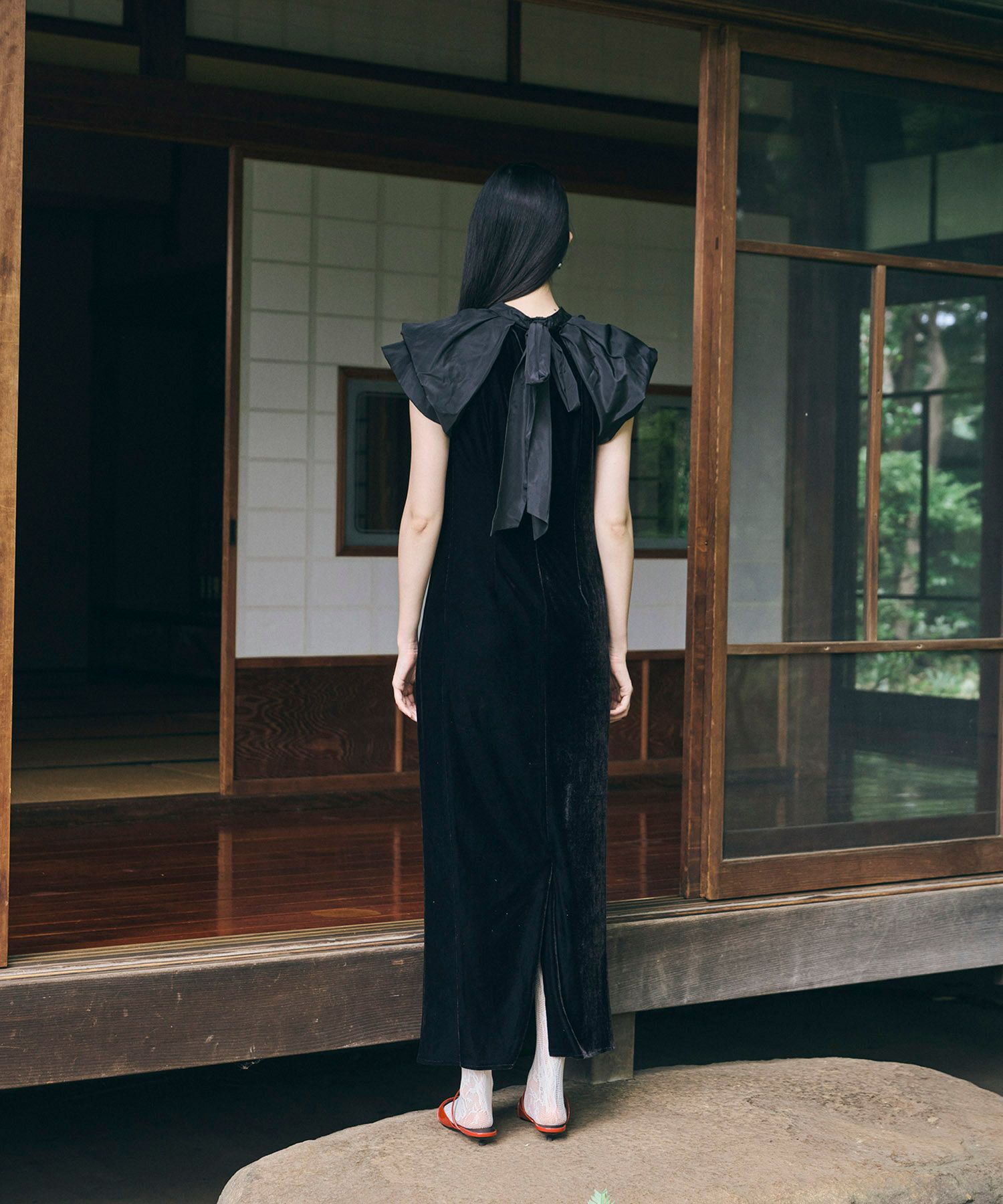 drape velour dress | ANDRESD