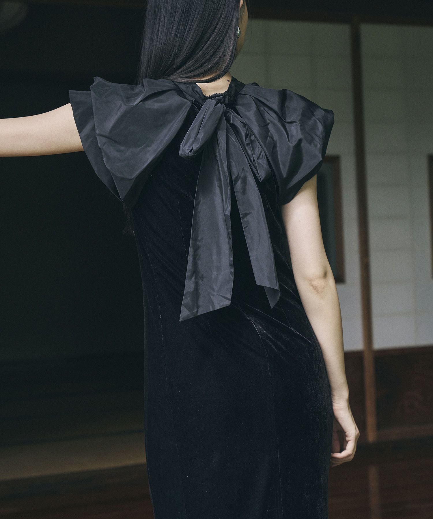 drape velour dress | ANDRESD 