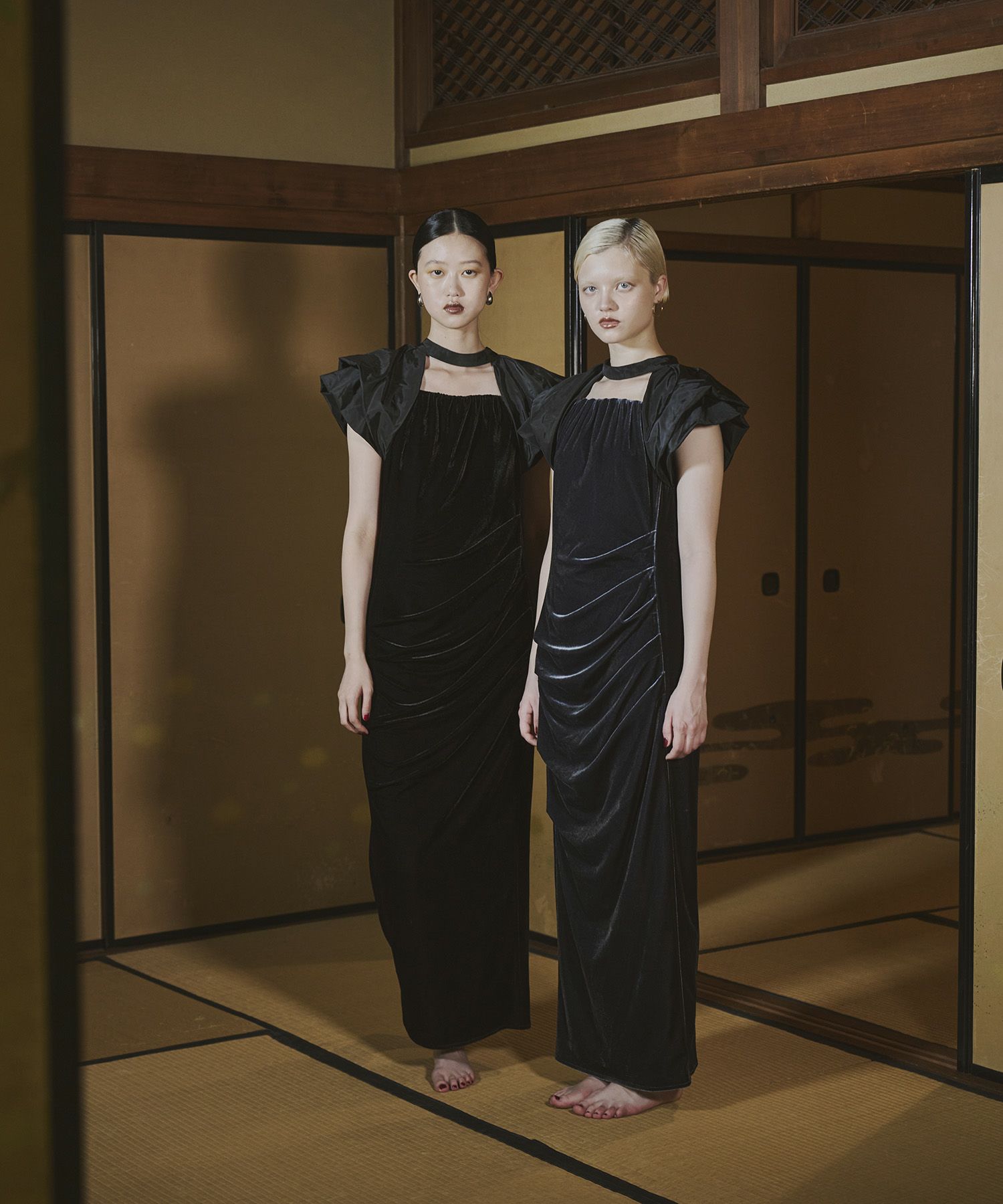 drape velour dress | ANDRESD 