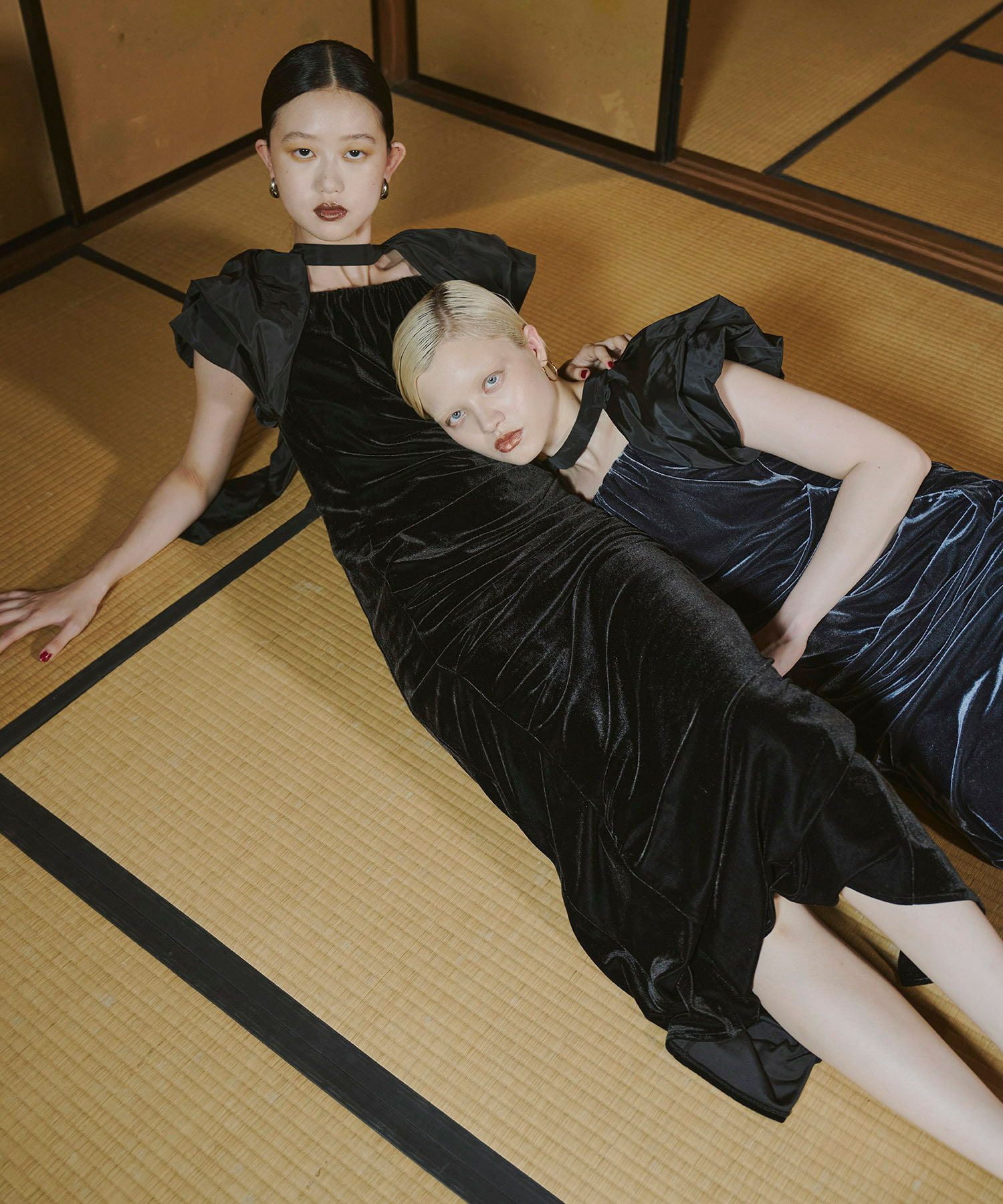 drape velour dress | ANDRESD 