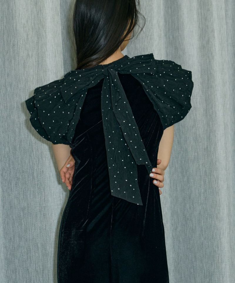 ANDRESD drape velour dressブラックS drape velour dress | ANDRESD