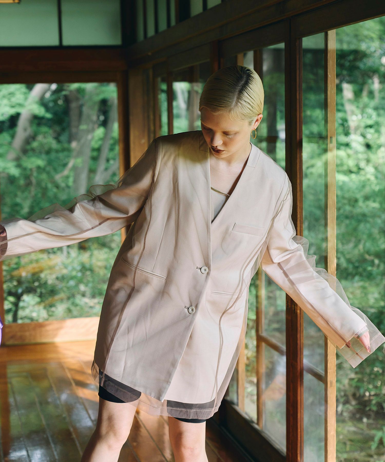 boxy layered tulle jacket | ANDRESD