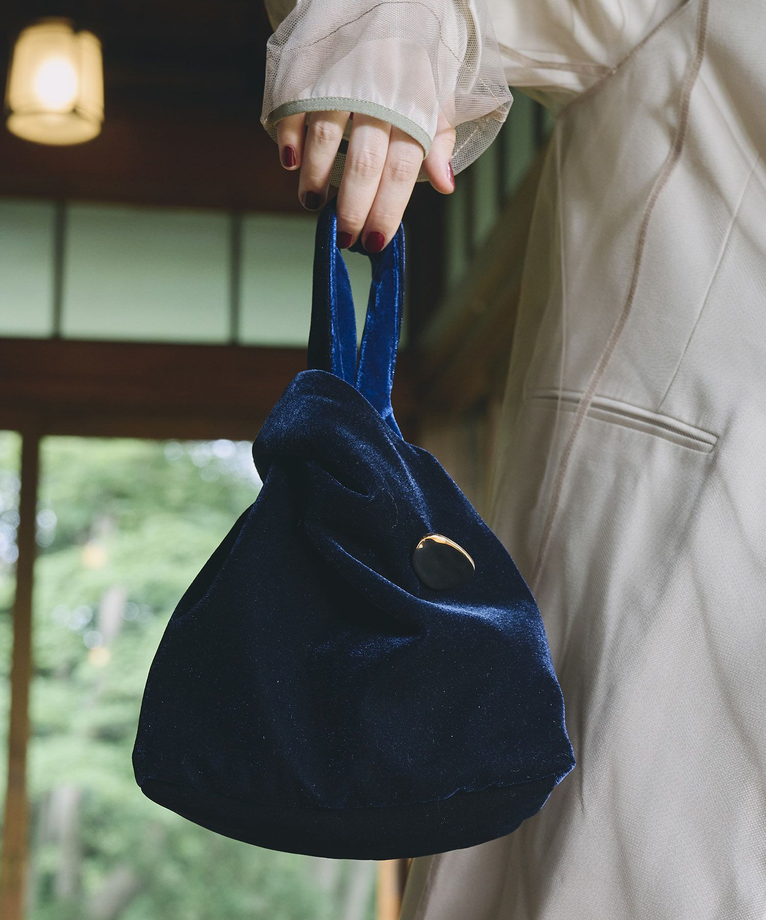 バッグ velour shoulder bag with long stole velour shoulder bag with long stole