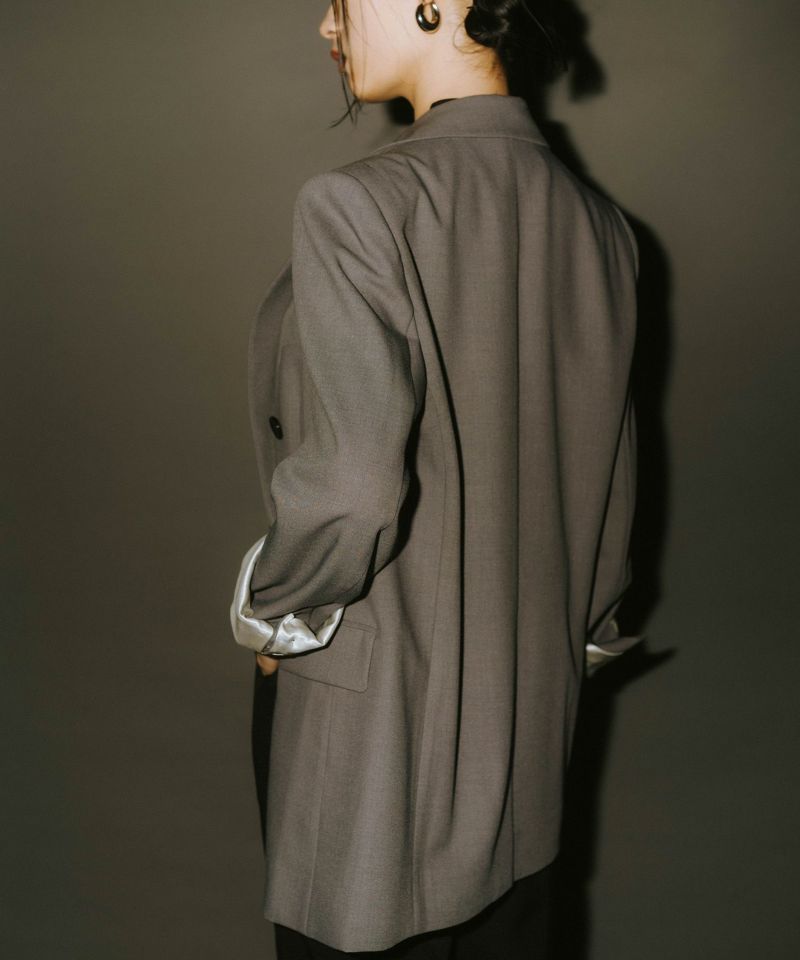 タナカダイスケ| garter collar peaked lapel jacket Black