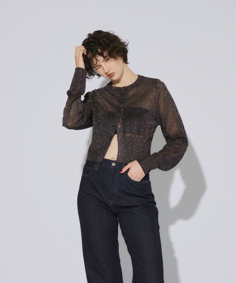 クリスマスファッション glitter crew neck cardigan | ANDRESD トップス