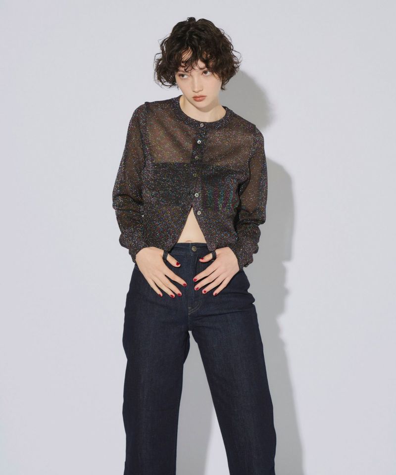 glitter crew neck cardigan | ANDRESD