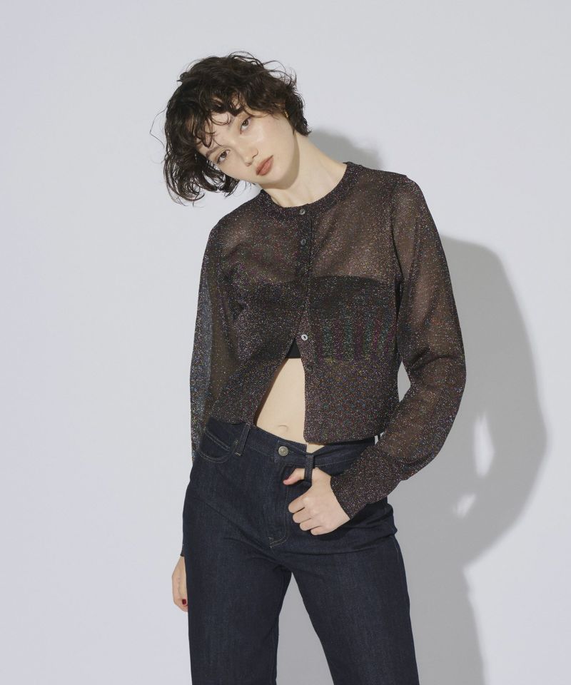 【ANDRESD】glitter crew neck cardigan glitter crew neck cardigan | ANDRESD