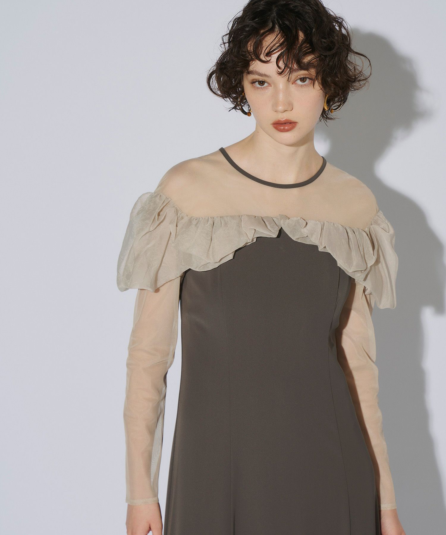 ANDRESD 云う frills flare dress