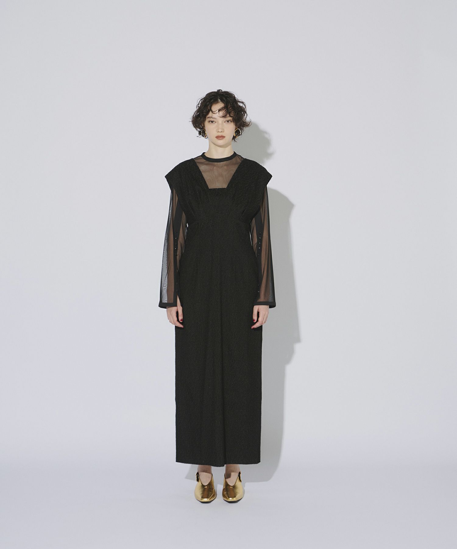 V line jacquard dress | ANDRESD