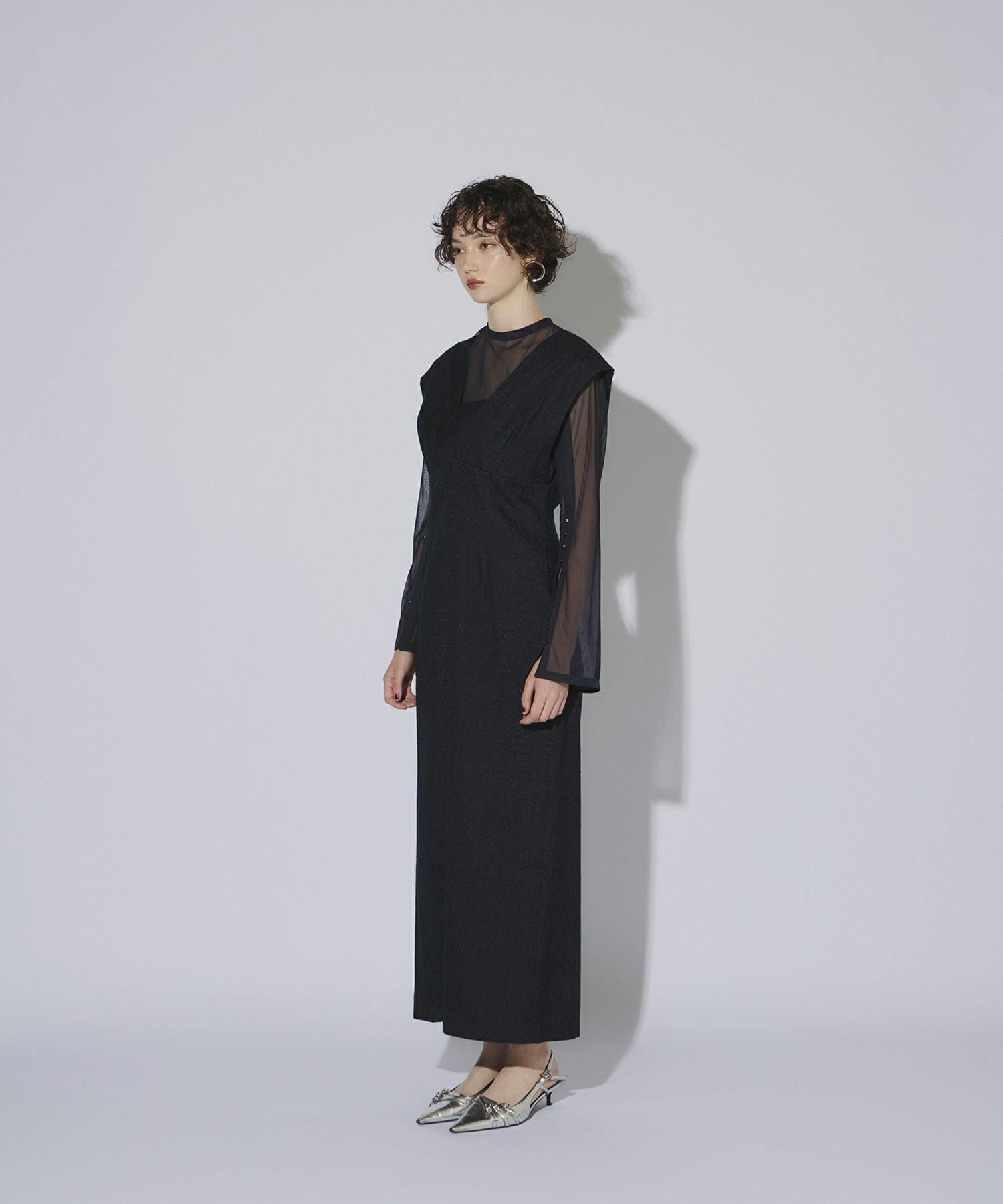 ANDRESD / V line ジャガードドレス ANDRESD ドレス Vラインジャガードドレス / V line jacquard dress