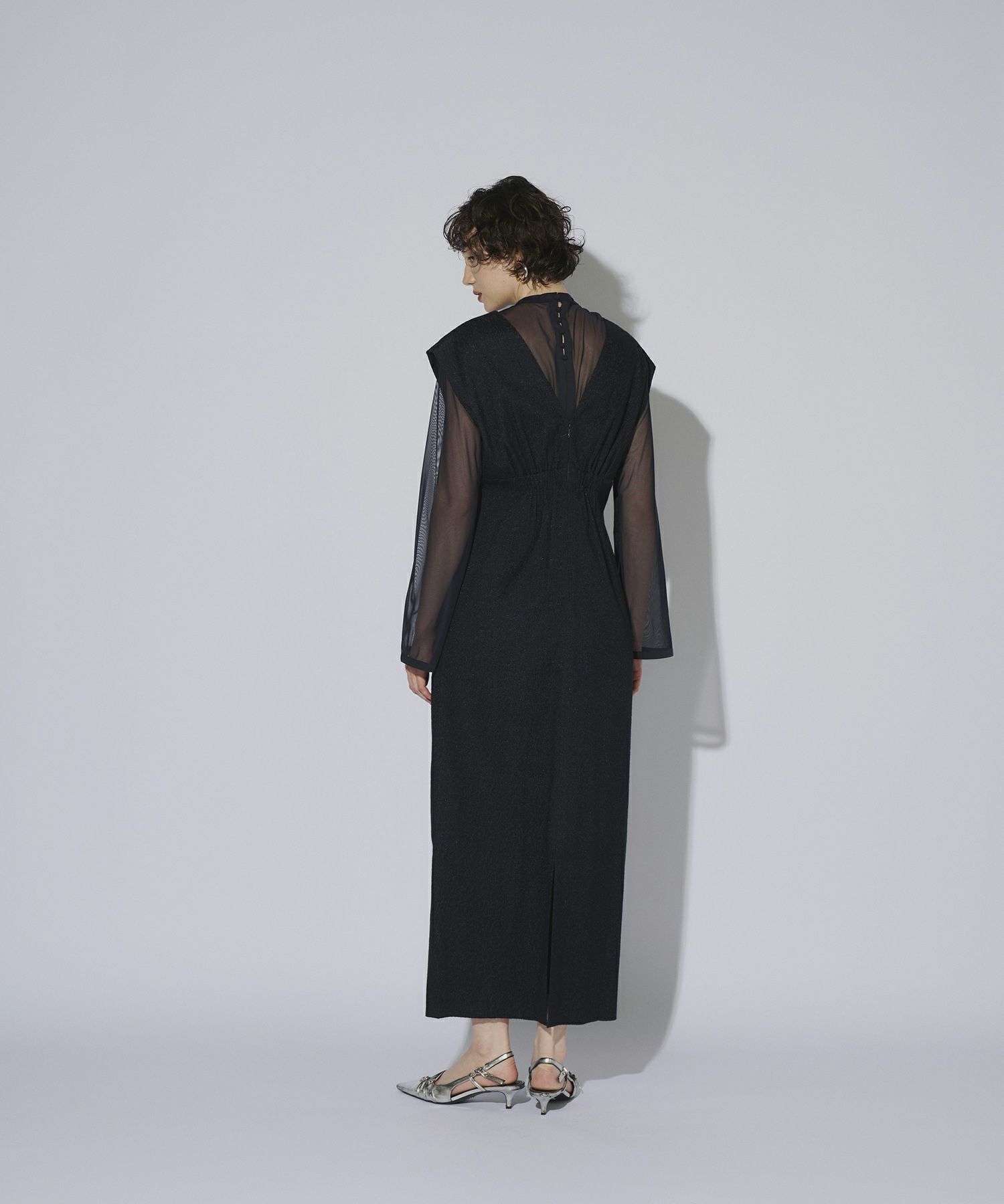 V line jacquard dress | ANDRESD