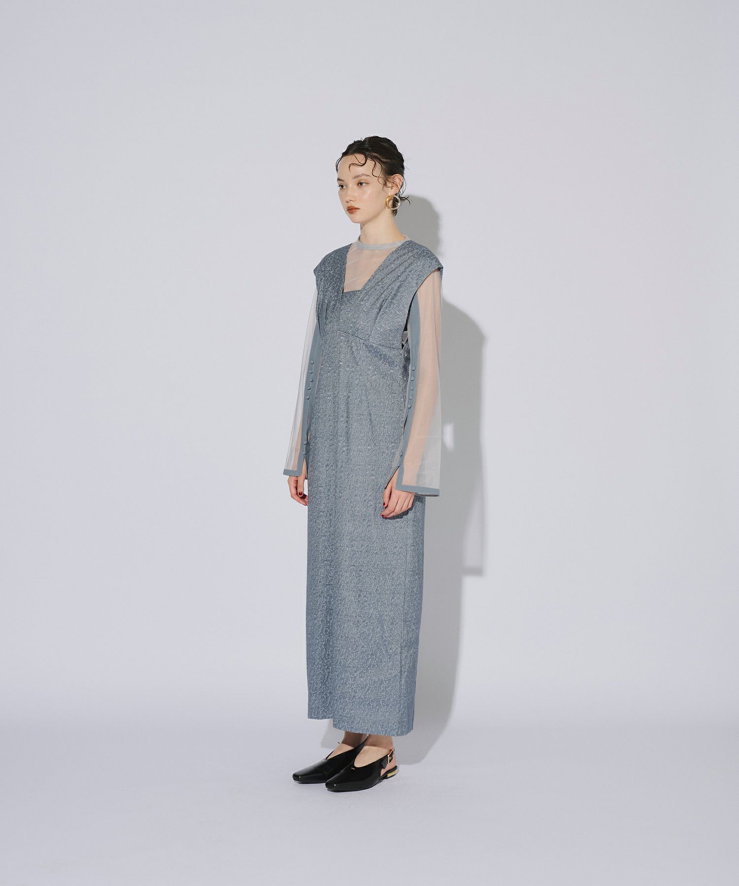 V line jacquard dress | ANDRESD