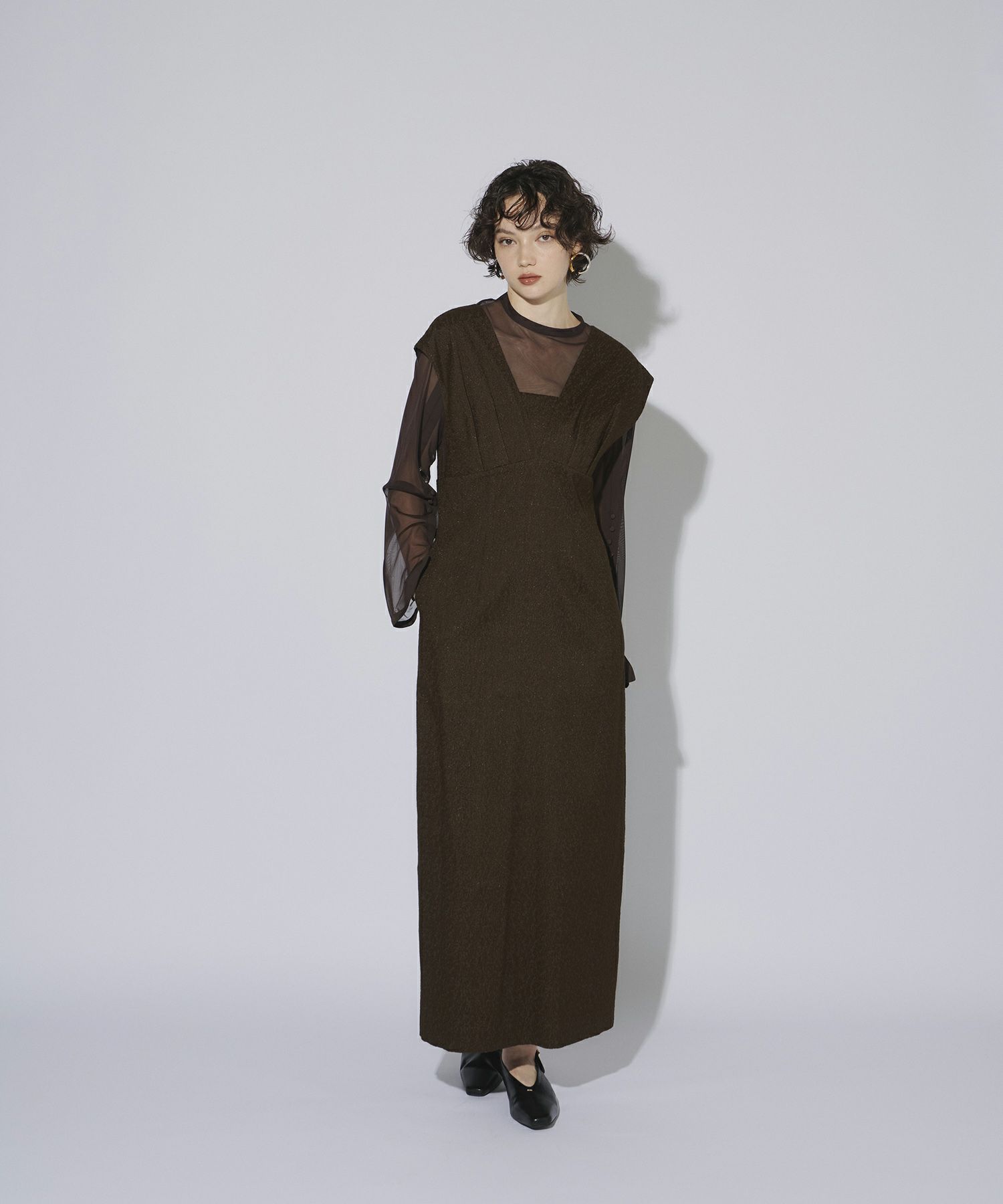 【foundrymews】Liline dress V line jacquard dress | ANDRESD