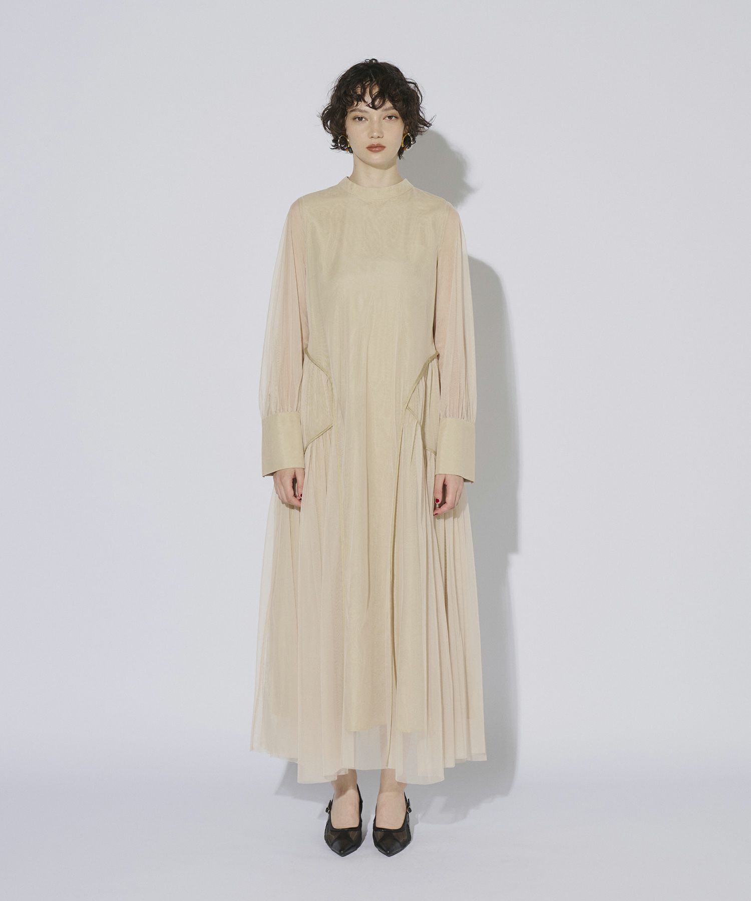 【ANDRESD】 piping tulle dressパイピングチュールドレス ANDRESD ドレス パイピングチュールドレス / piping tulle dress