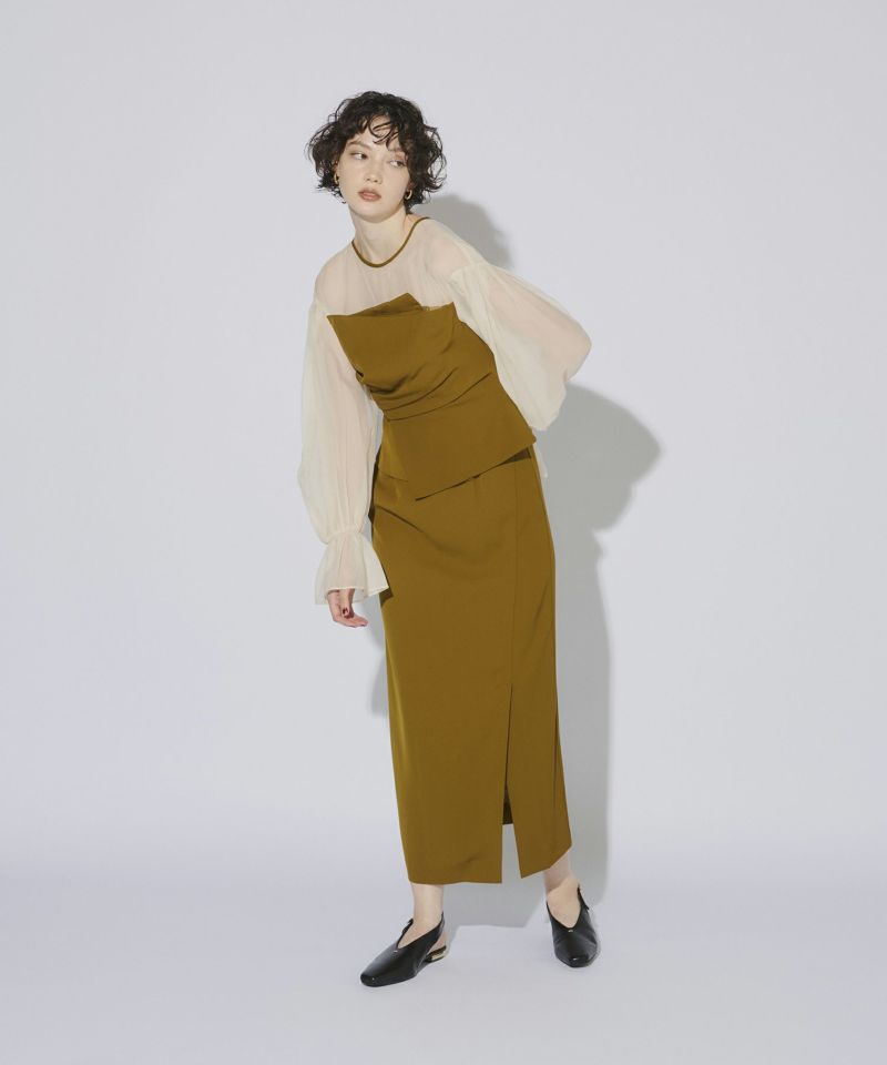 セール】back open geometric dress / バックオープンジオ