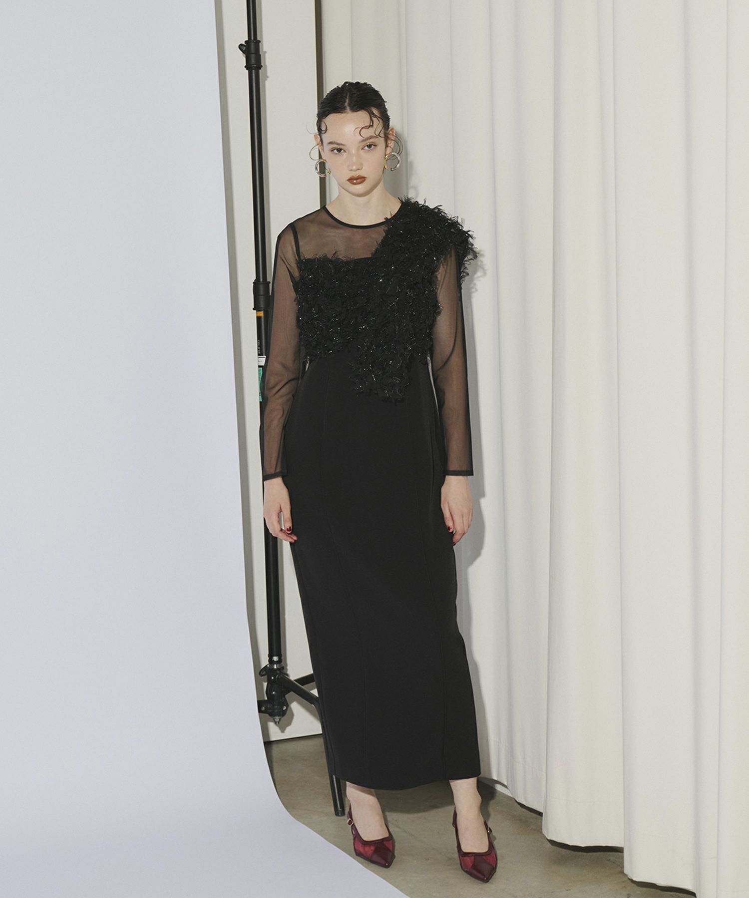 ANDRESD fringe glitter knot dress niana 隣り合わせ