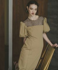 ANDRESD decollete dot dress オケージョン ANDRESD ドレス decollete dot dress / デコルテドットドレス